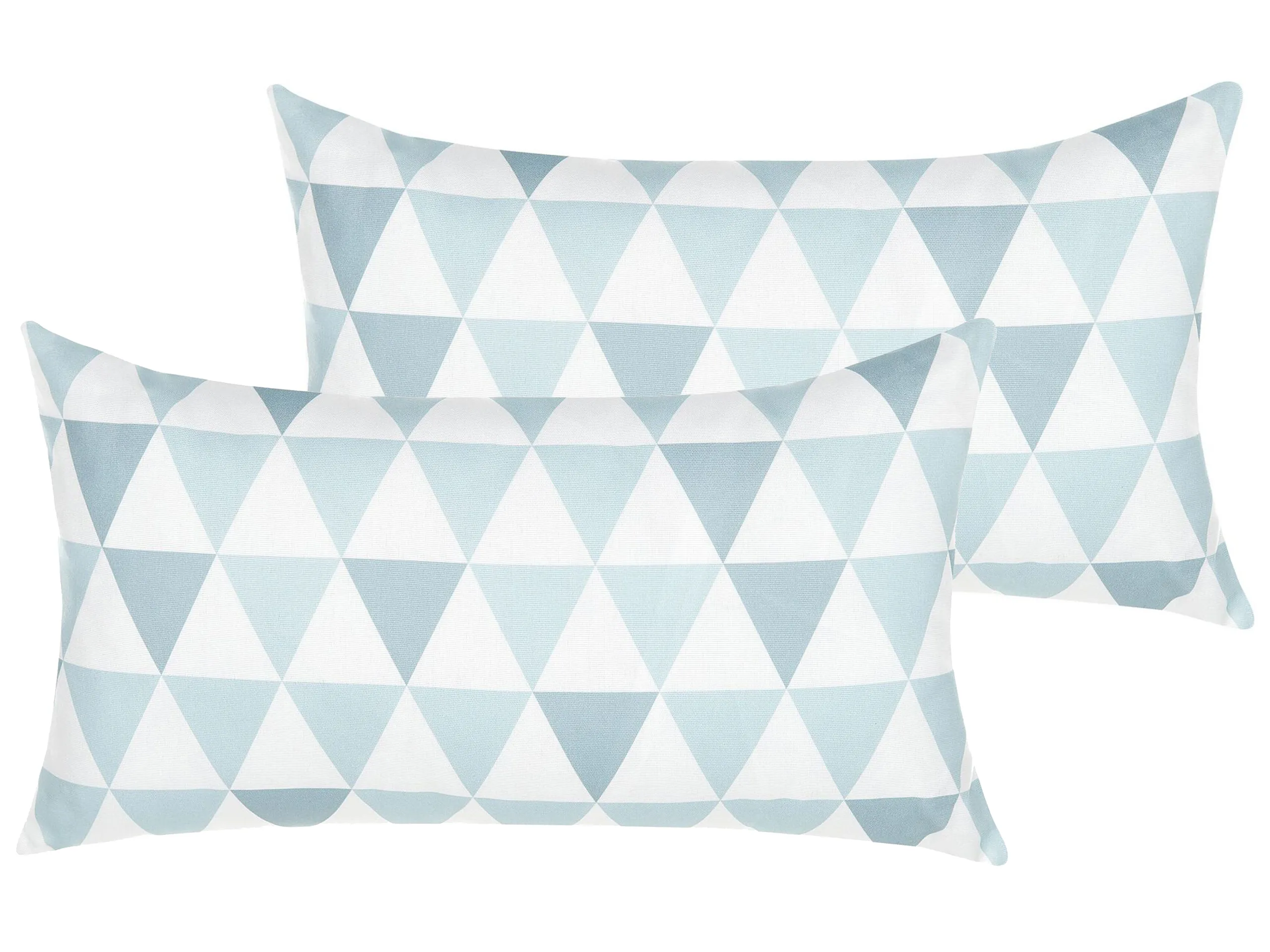 Conjunto de 2 cojines de exterior TRIFOS Patrón geométrico 40 x 70 cm Azul