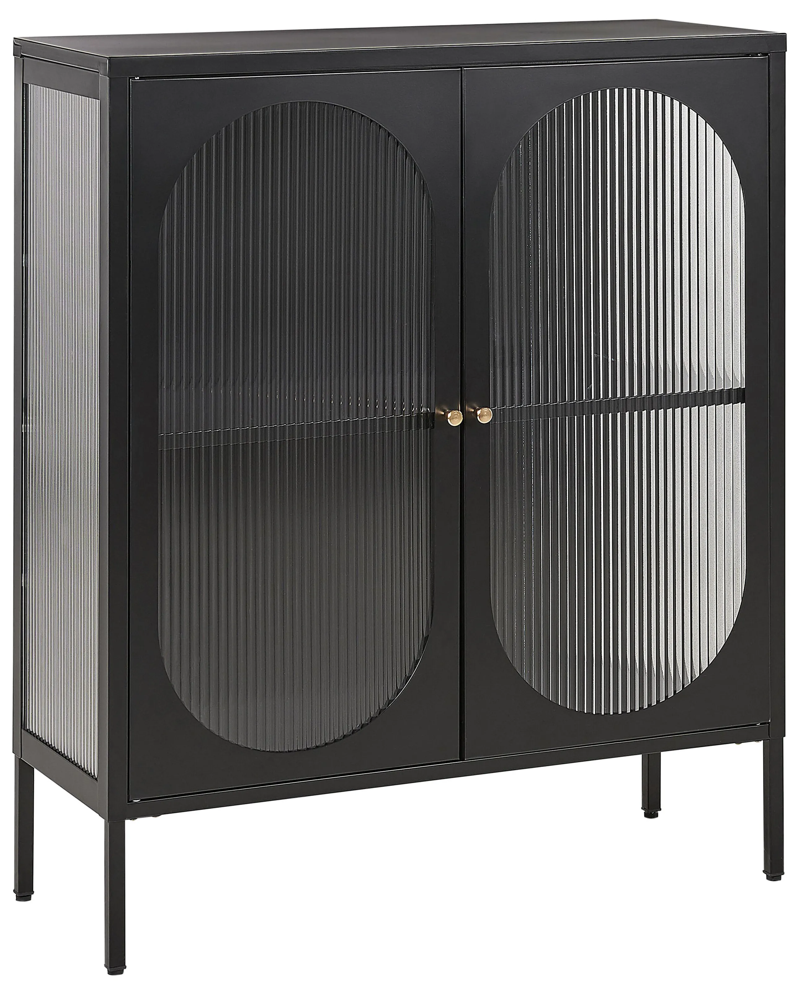 Aparador vitrina SARRE Metal 90 cm Negro