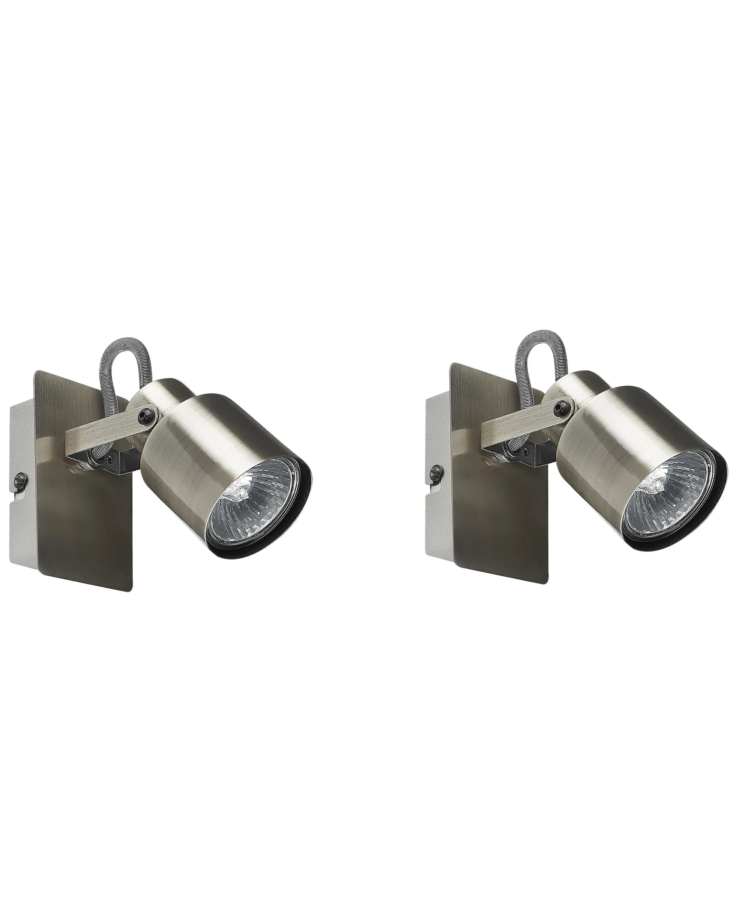 Conjunto de 2 lámparas de foco BONTE ajustable Metal Plateado