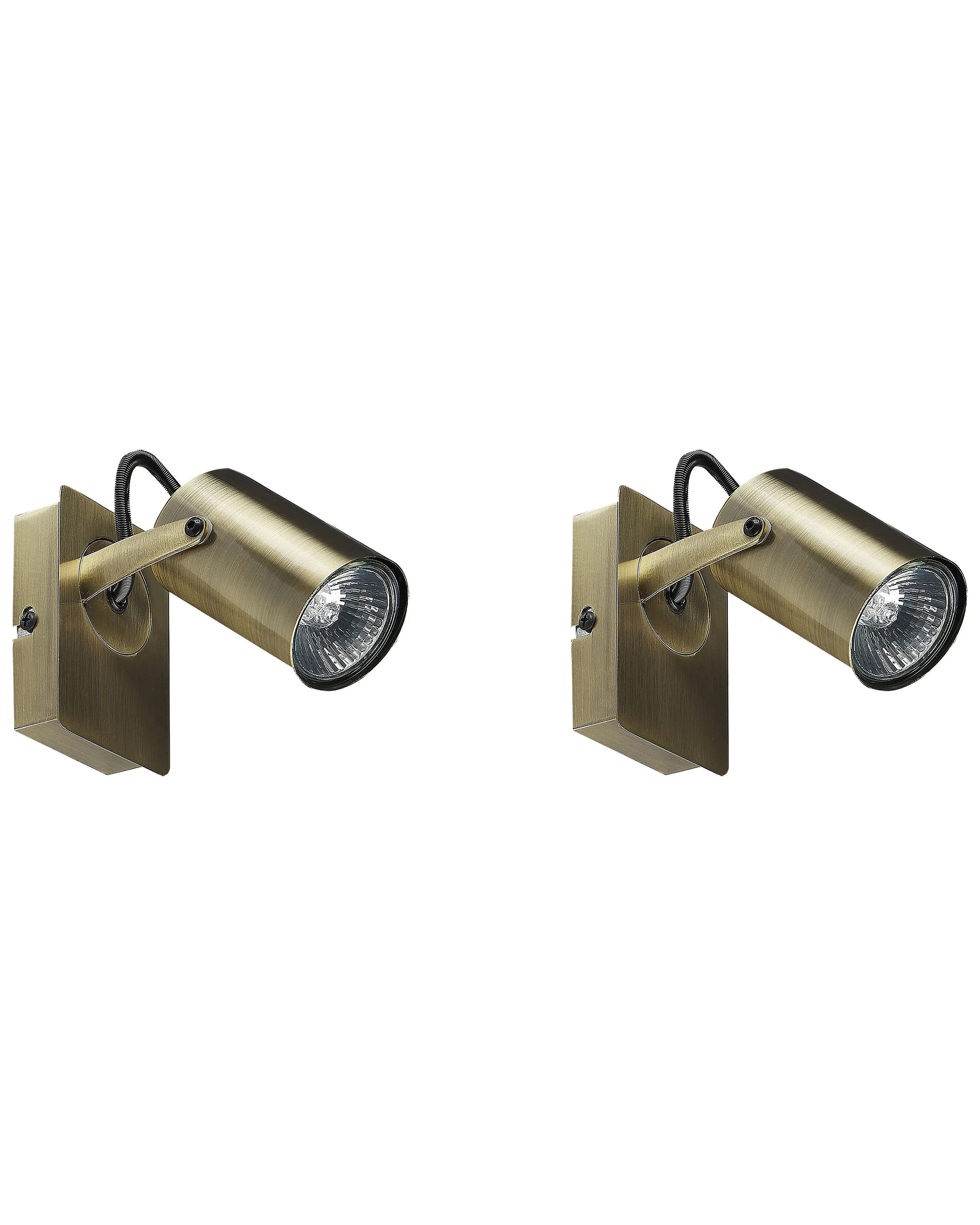 Conjunto de 2 lámparas de foco KLIP ajustable Metal Latón
