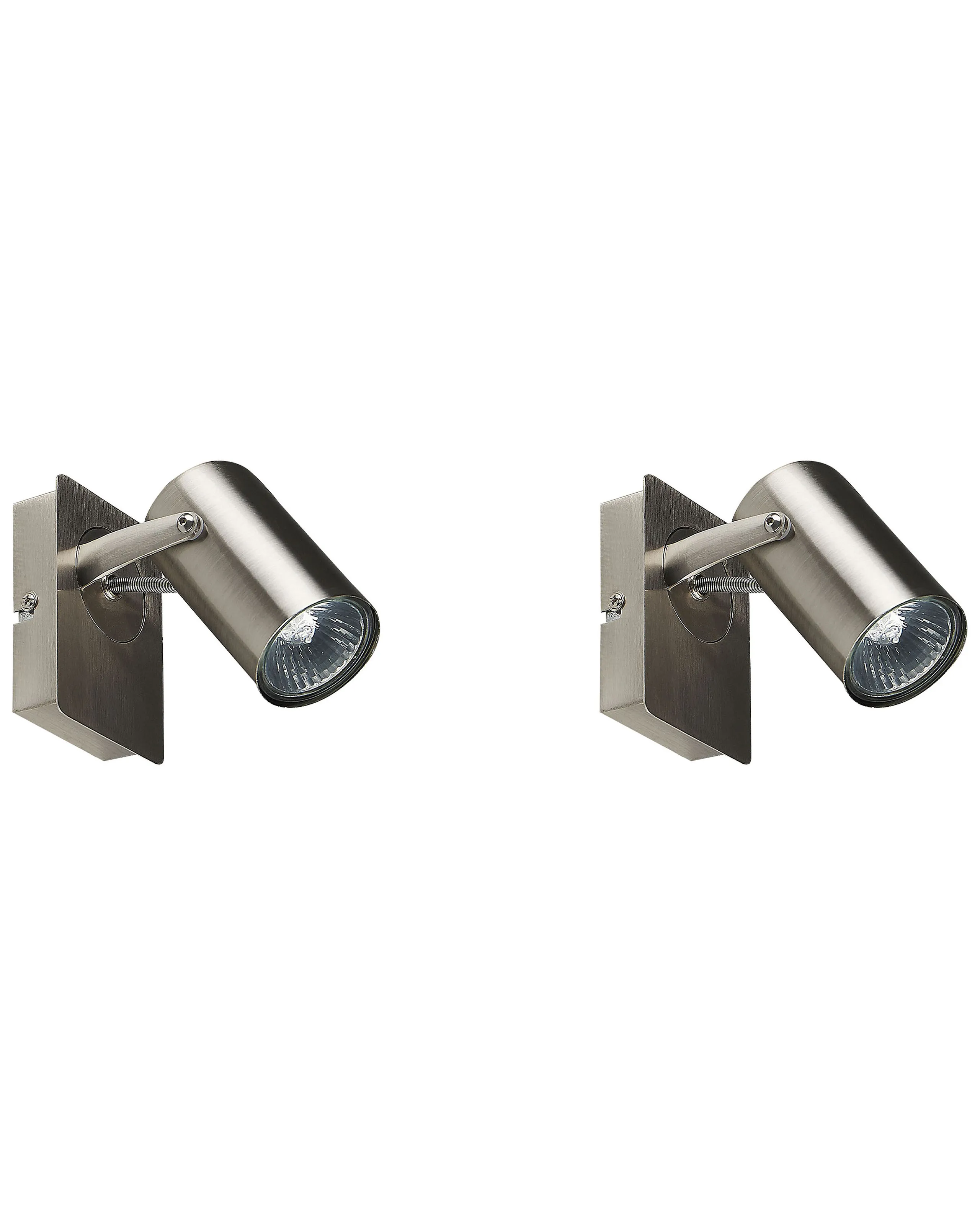 Conjunto de 2 lámparas de foco KLIP ajustable Metal Plateado