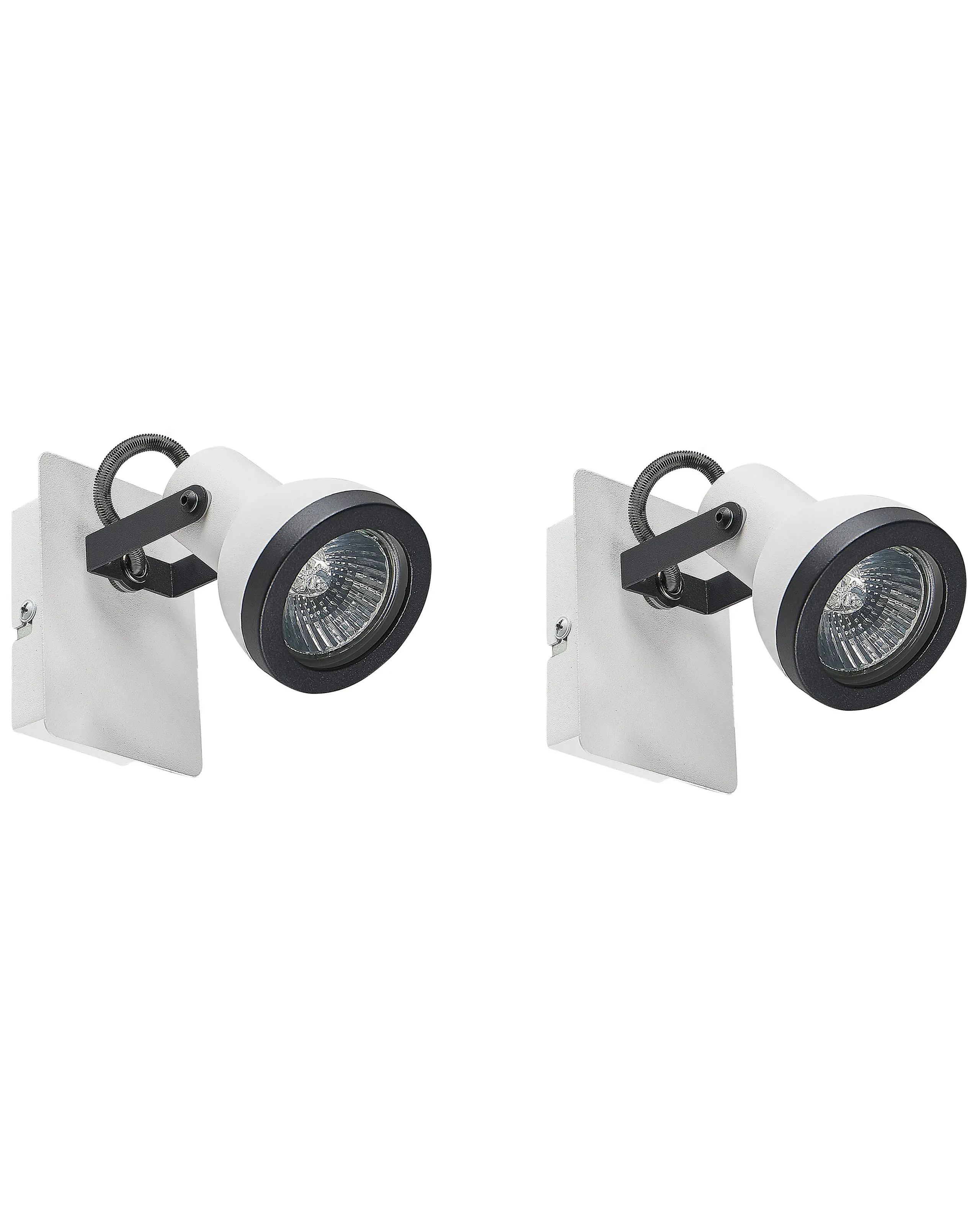 Conjunto de 2 lámparas de foco BARO ajustable Metal Blanco