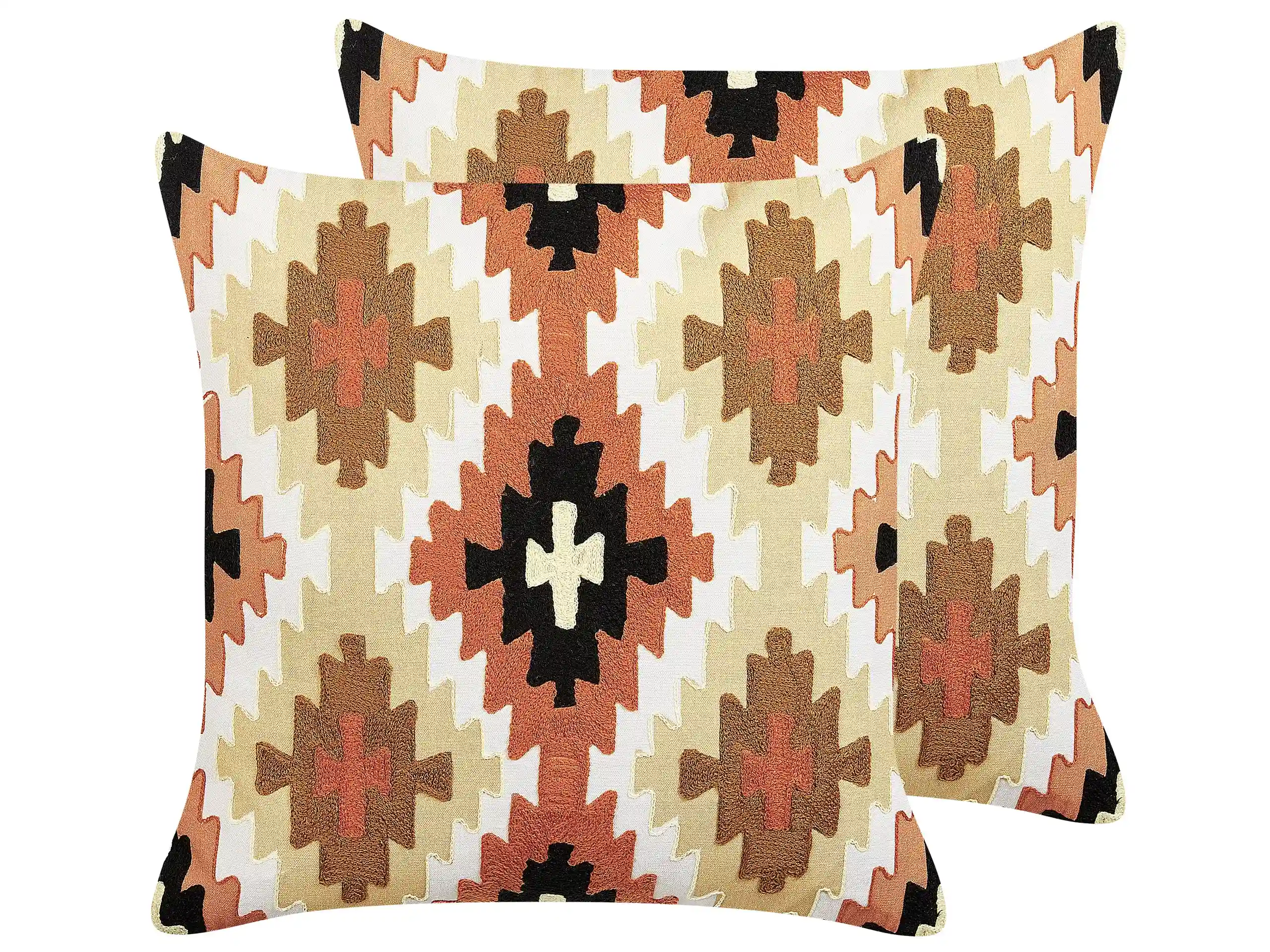 Conjunto de 2 cojines decorativos SERAMPORE Algodón 50 x 50 cm Multicolor Patrón geométrico