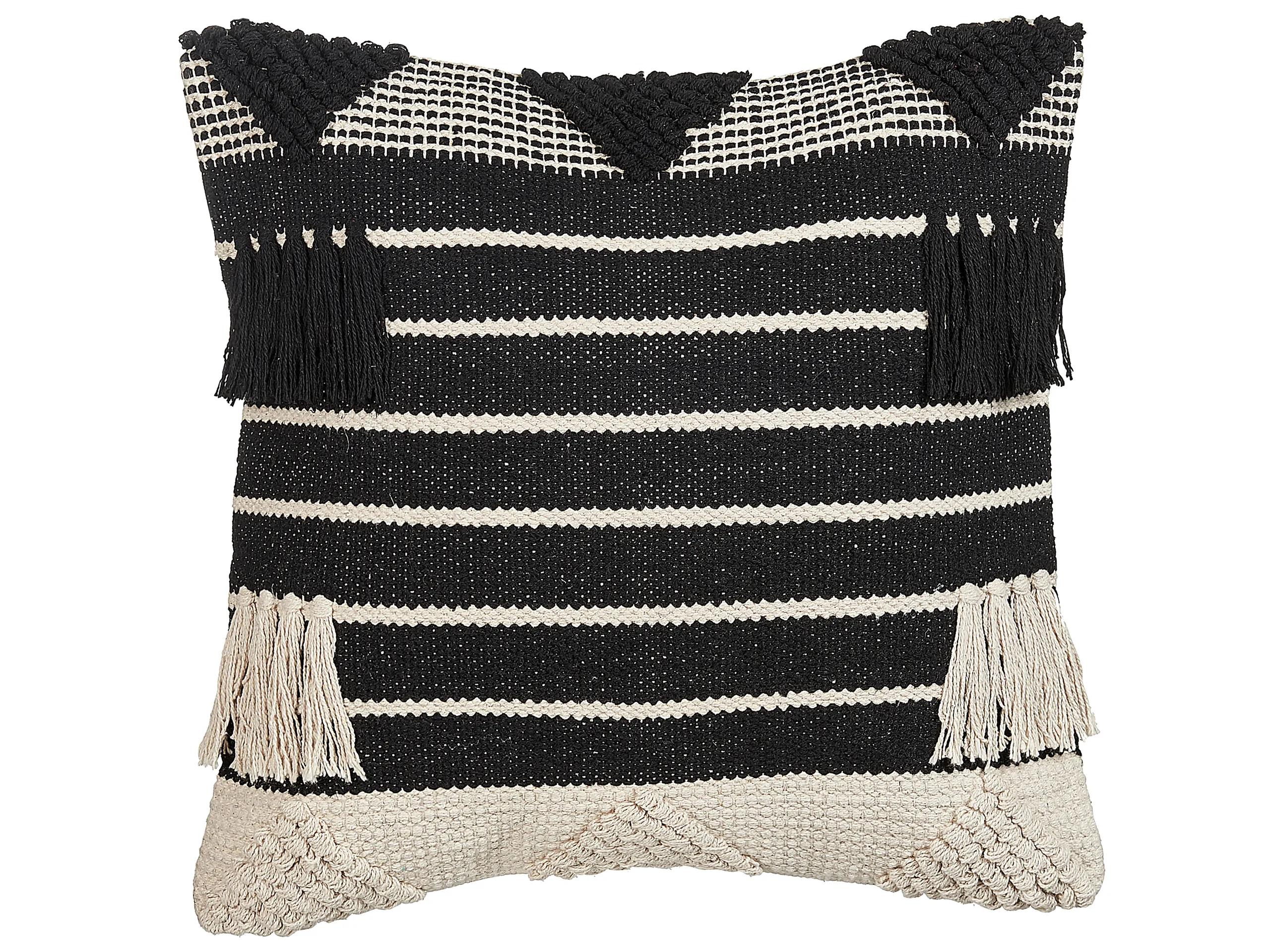 Cojín decorativo CHITTOOR Algodón 50 x 50 cm Negro Patrón geométrico