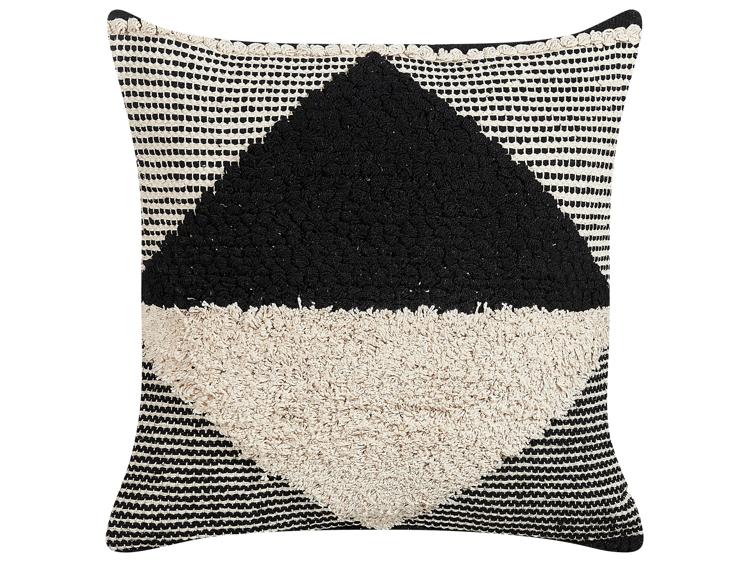 Cojín decorativo KHORA Algodón 50 x 50 cm Negro Patrón geométrico