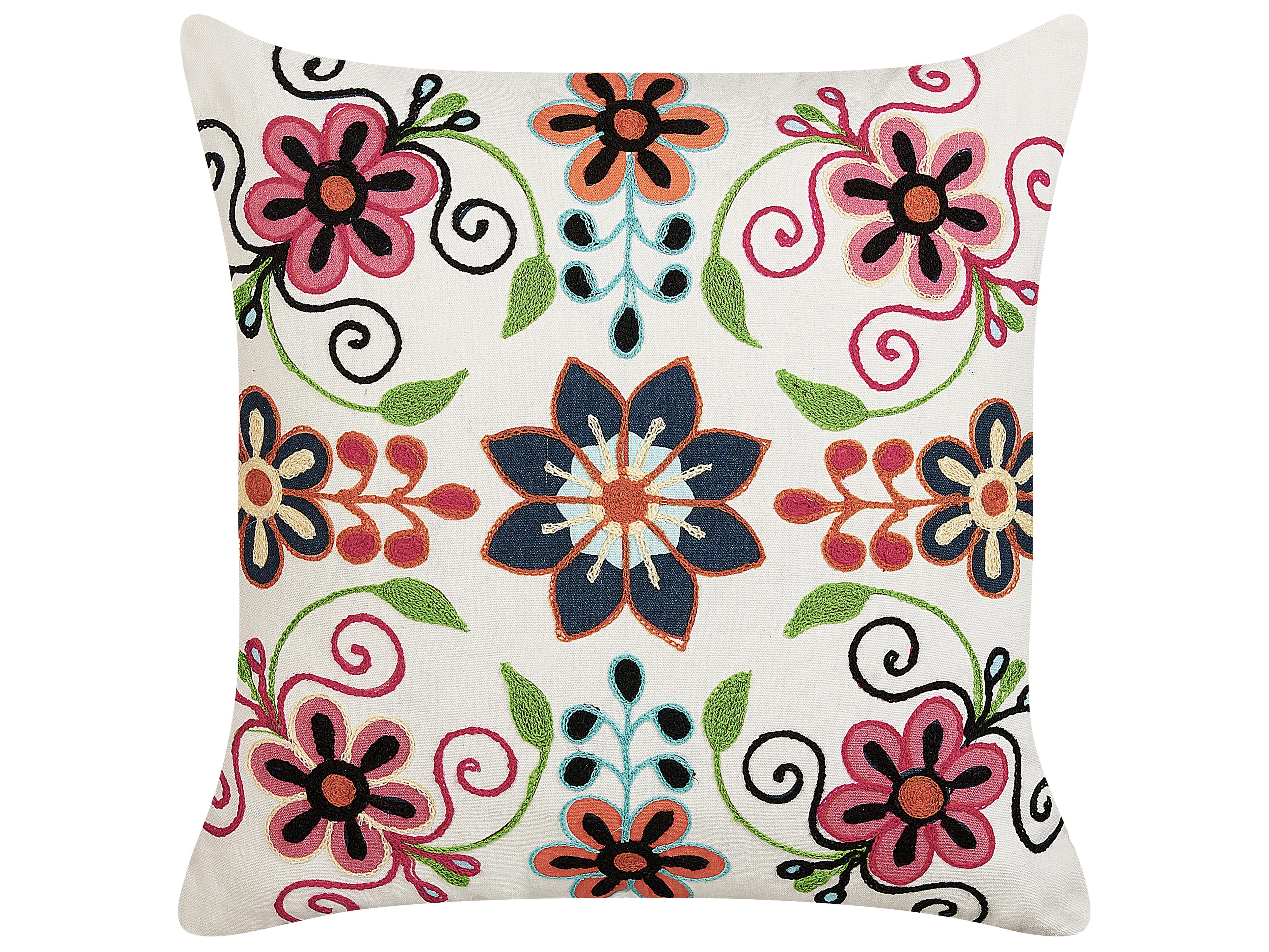 Cojín decorativo BAHRAICH Algodón 50 x 50 cm Multicolor Patrón floral