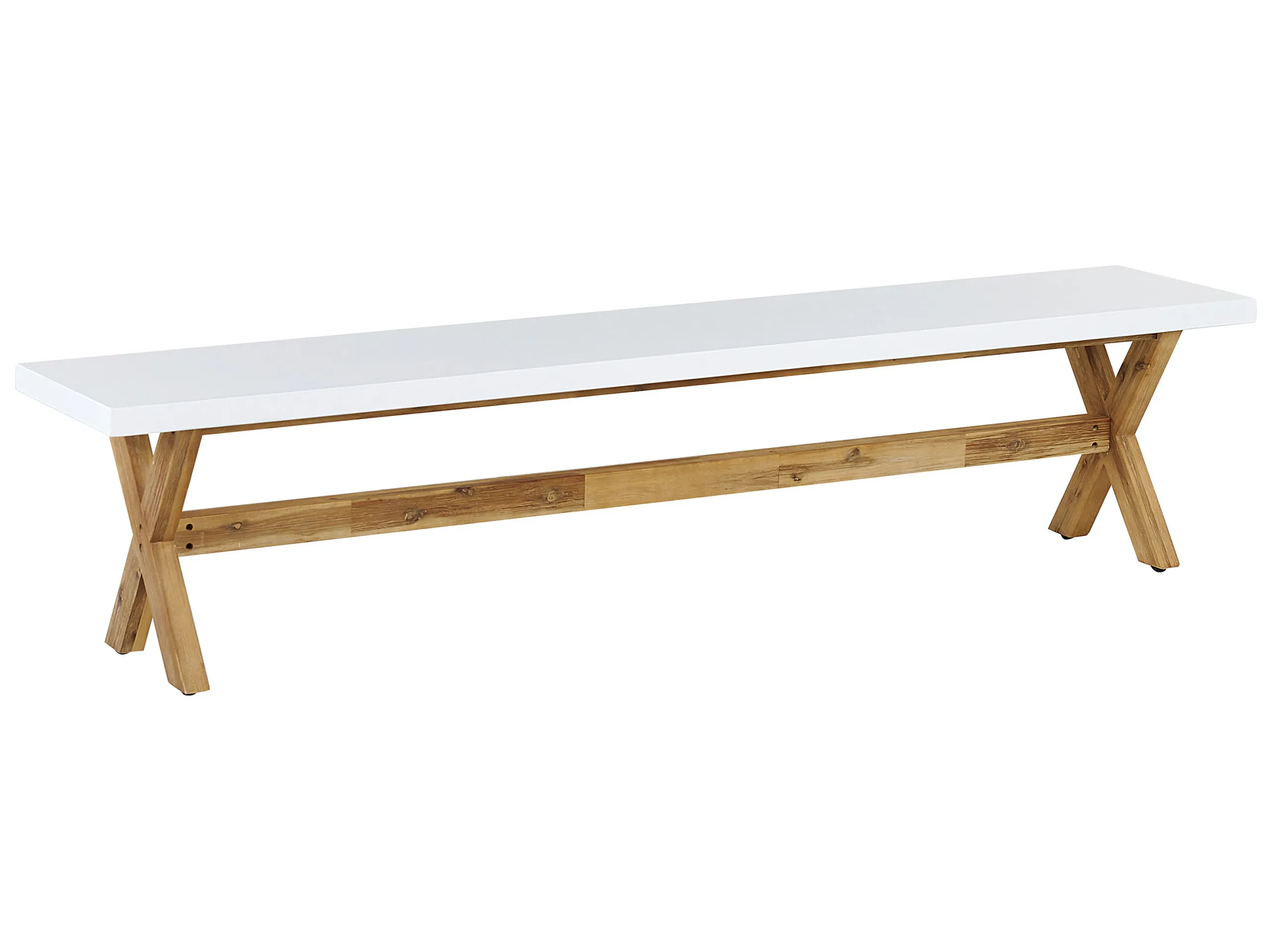 Banco de jardín OLBIA 200 cm Cemento Blanco