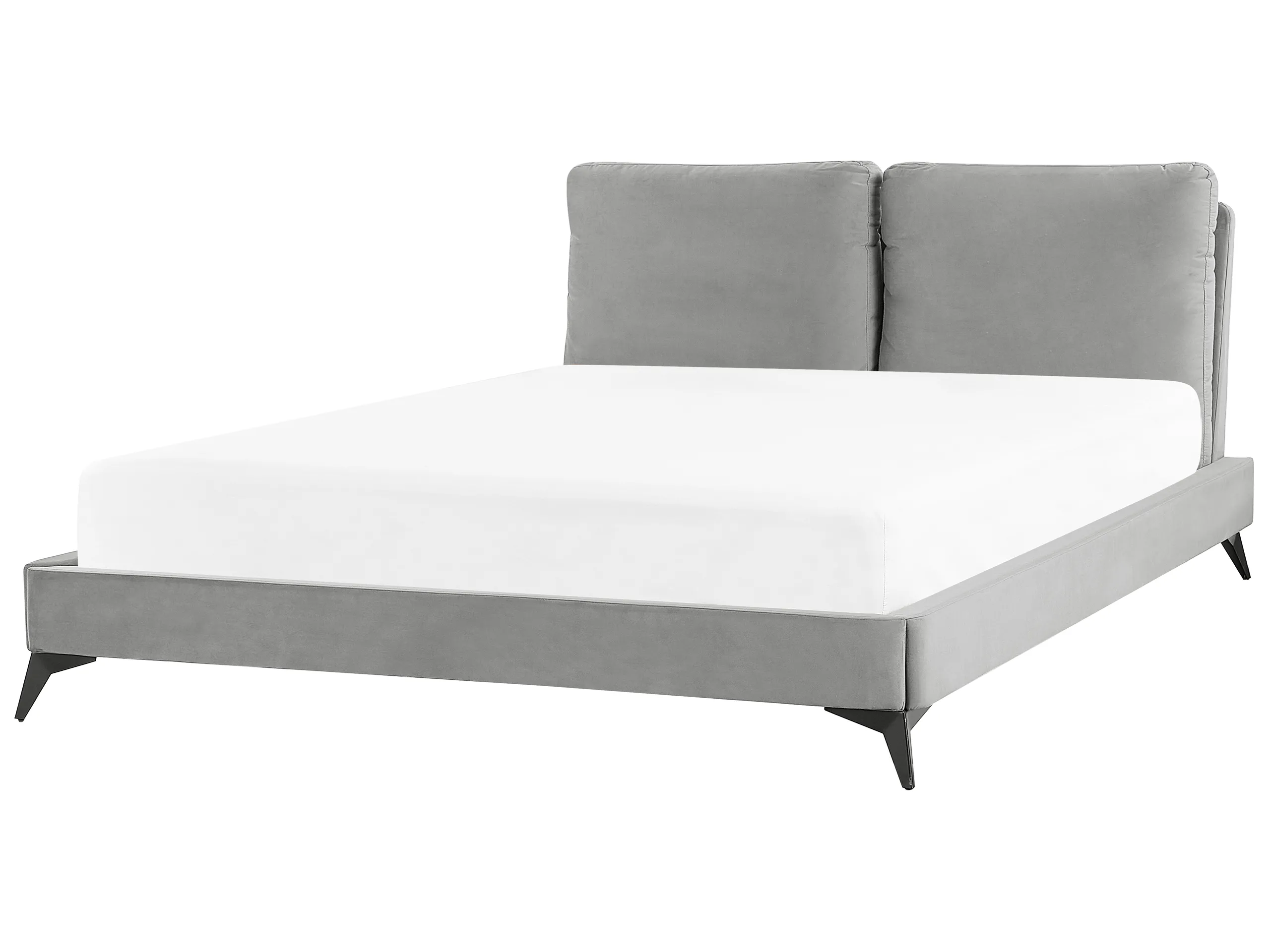 Cama Terciopelo MELLE 160 x 200 cm Gris