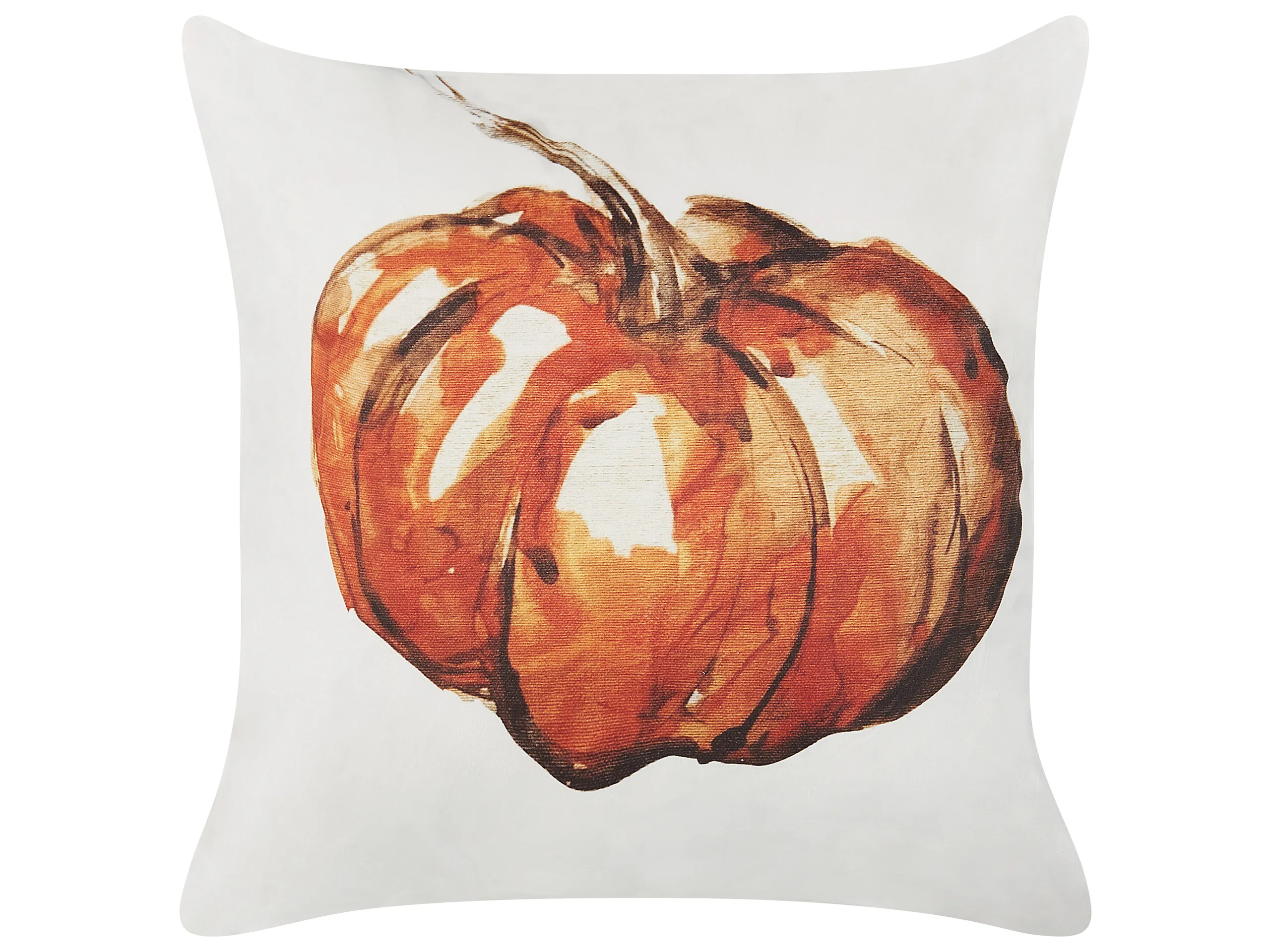 Cojín decorativo CURBITA Terciopelo 45 x 45 cm Beige Patrón de plantas