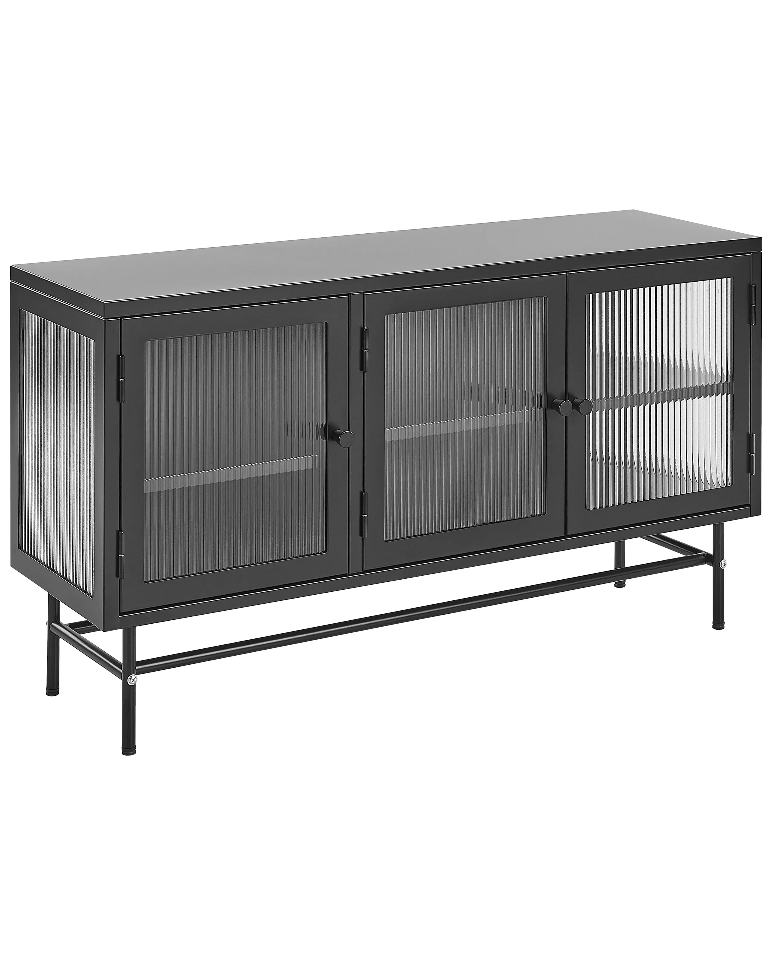 Aparador vitrina DEVON Metal 115 cm Negro