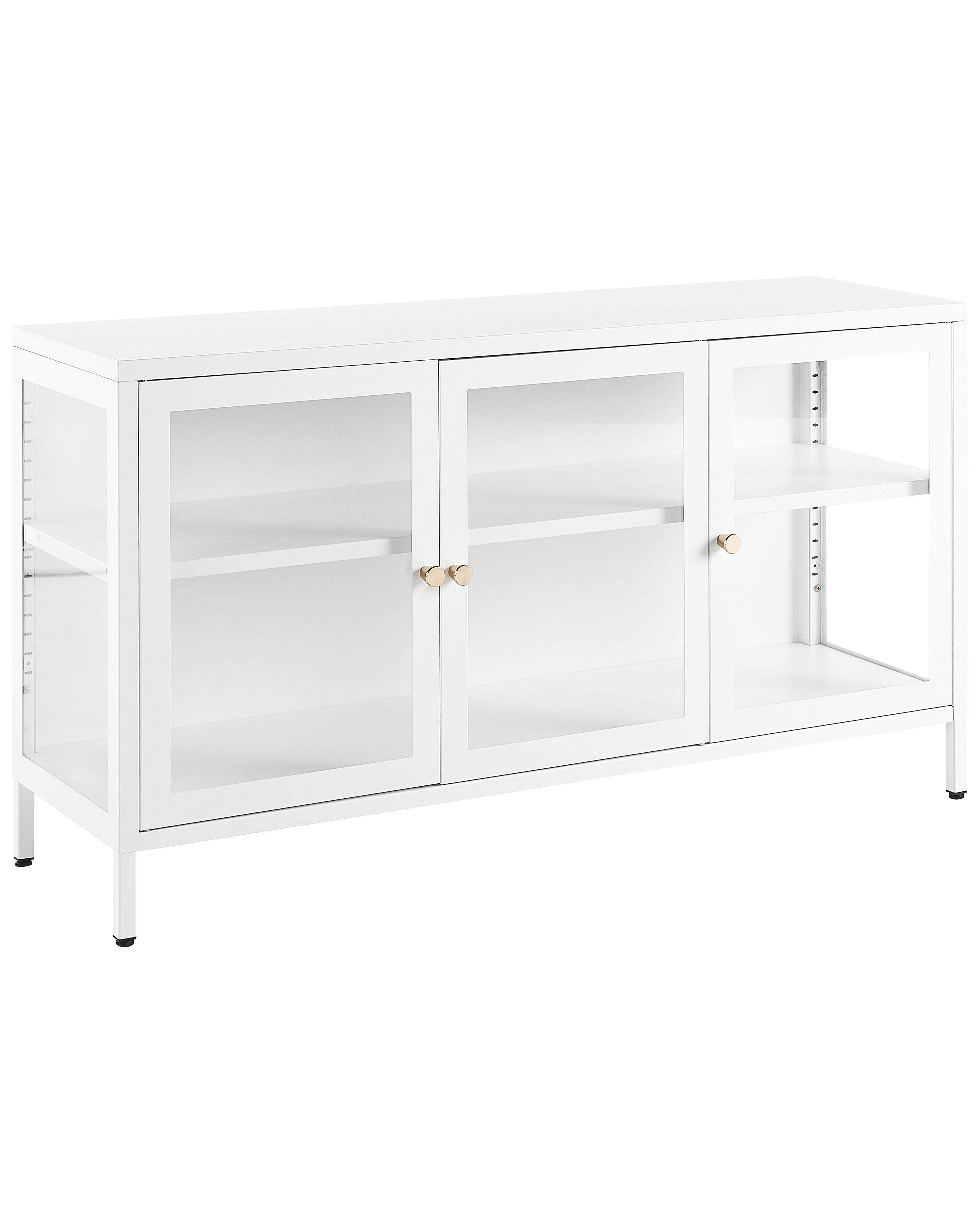 Aparador vitrina NEWPORT Metal 115 cm Blanco