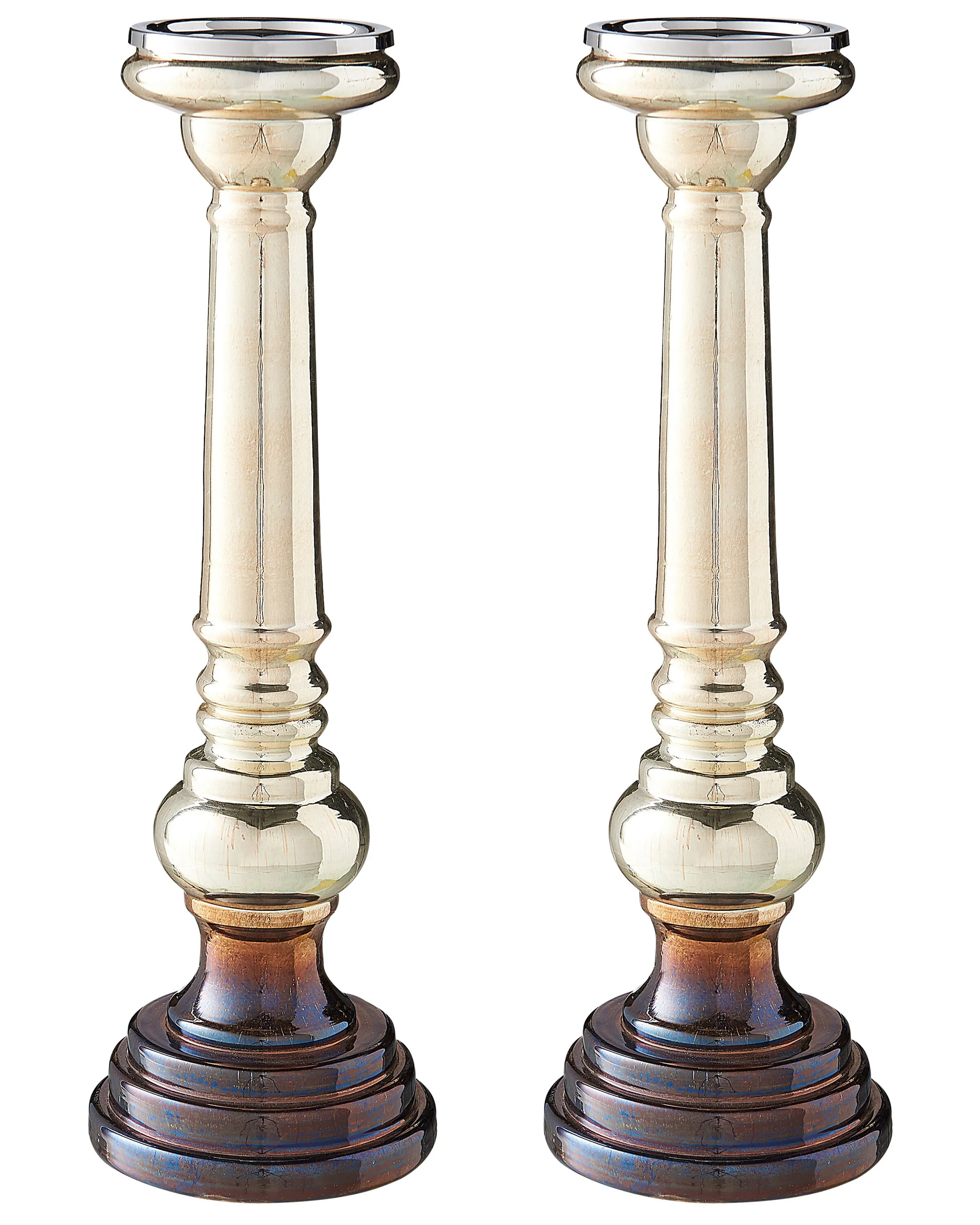Conjunto de 2 candeleros IMARTI Vidrio 40 cm Dorado