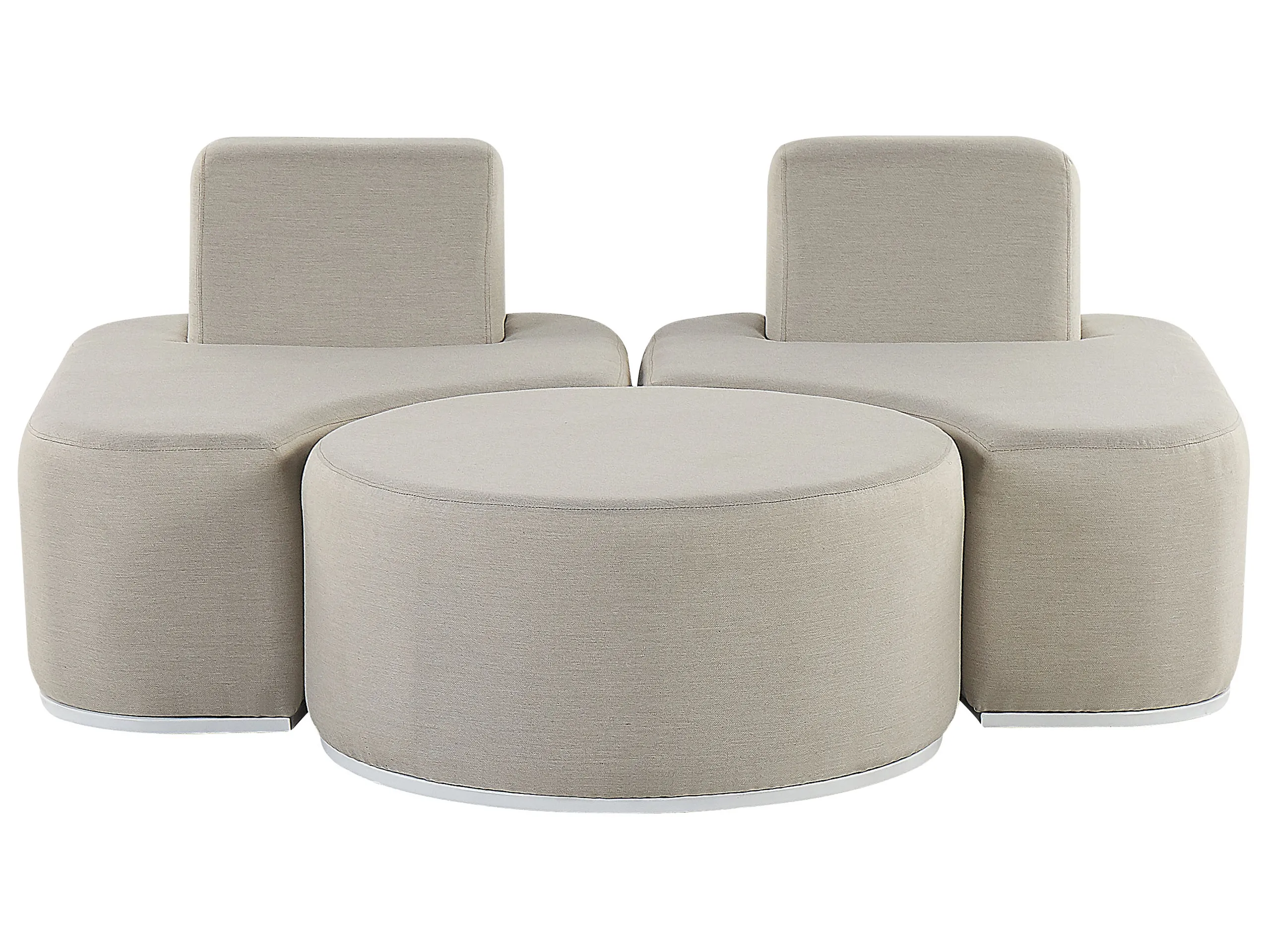 Garden Lounge Set with Table 2 Seater FABRO Modular Light Grey