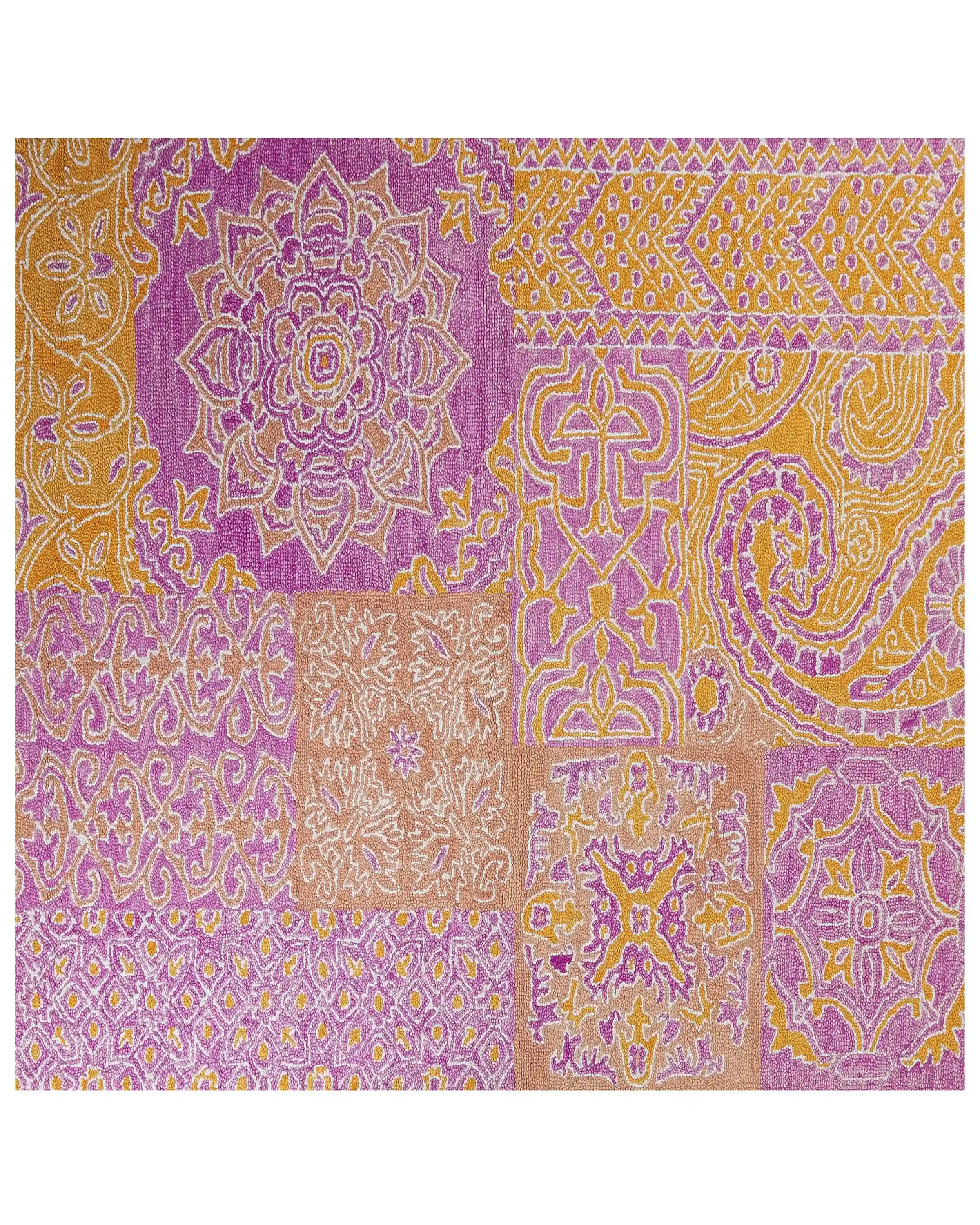 Alfombra AVANOS Rosa 200 x 200 cm Lana