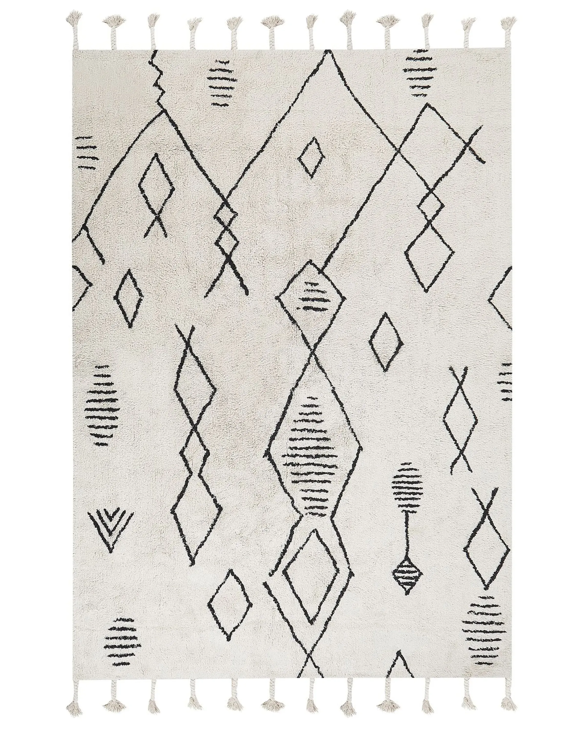 Alfombra KEBIR Blanco crema 140 x 200 cm Algodón