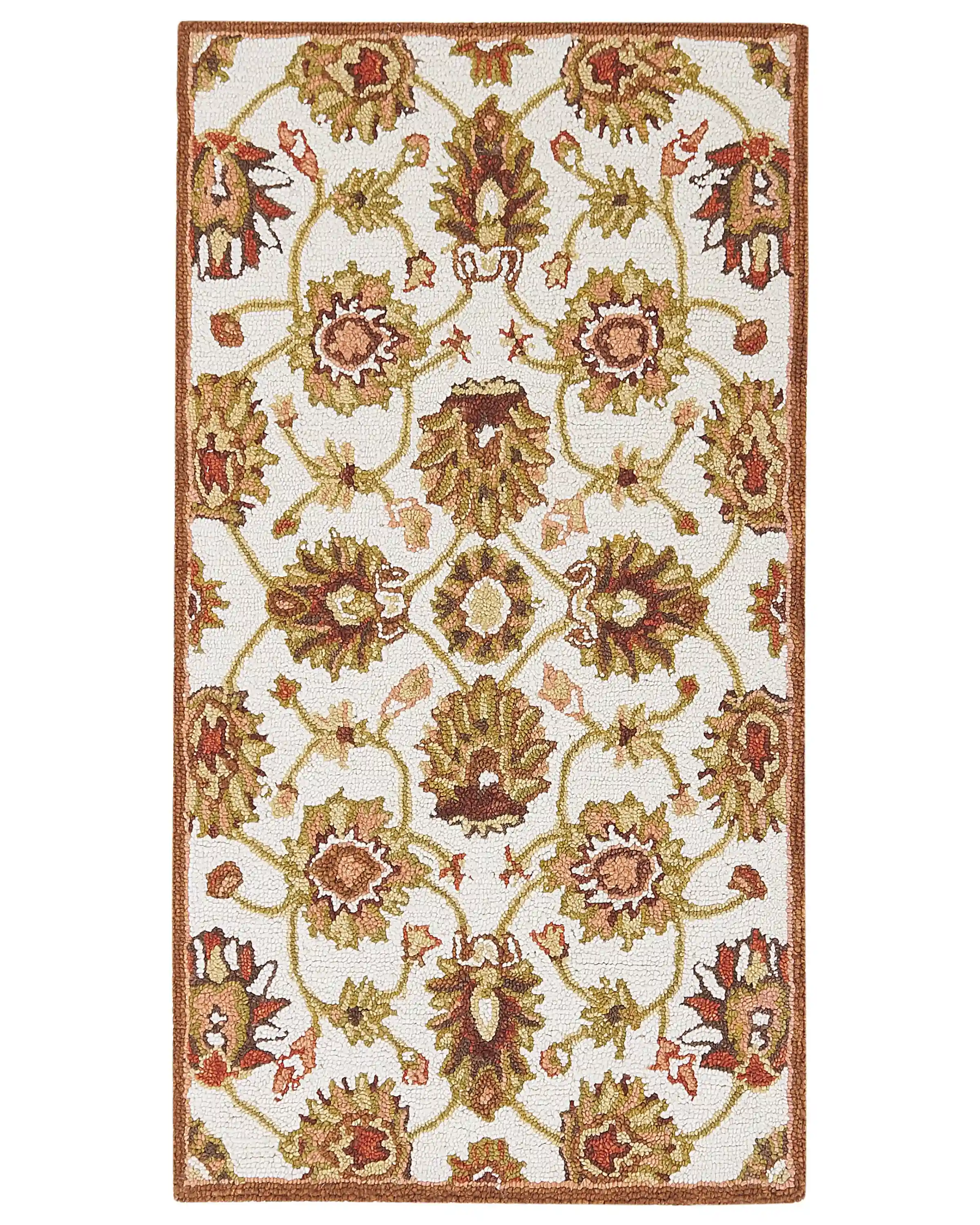 Alfombra EZINE Beige 80 x 150 cm Lana