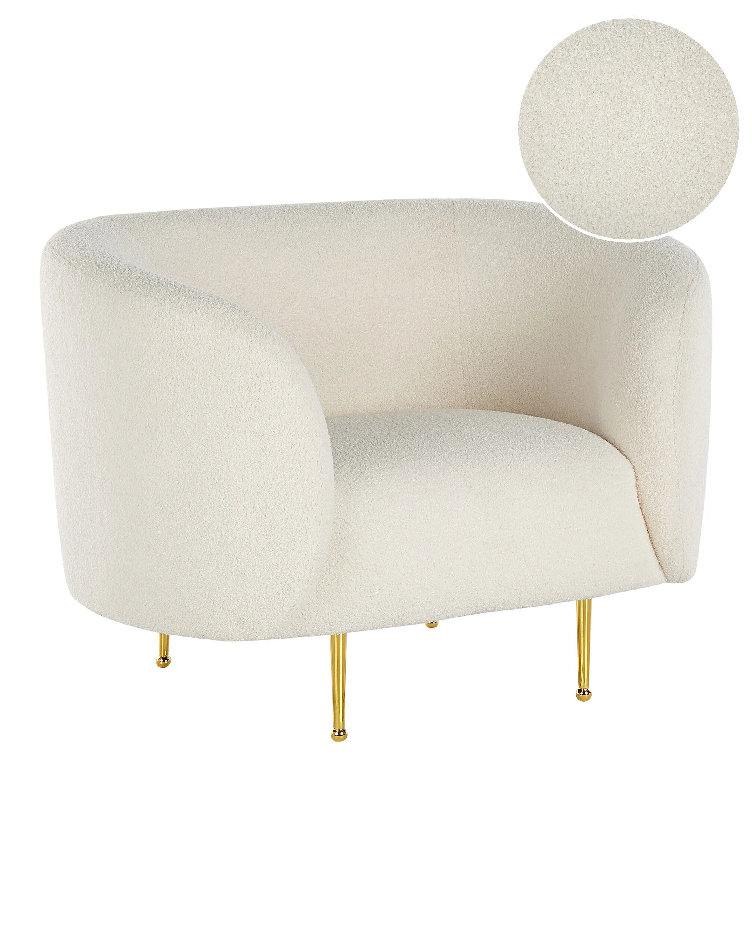 Armchair LOEN Boucle White