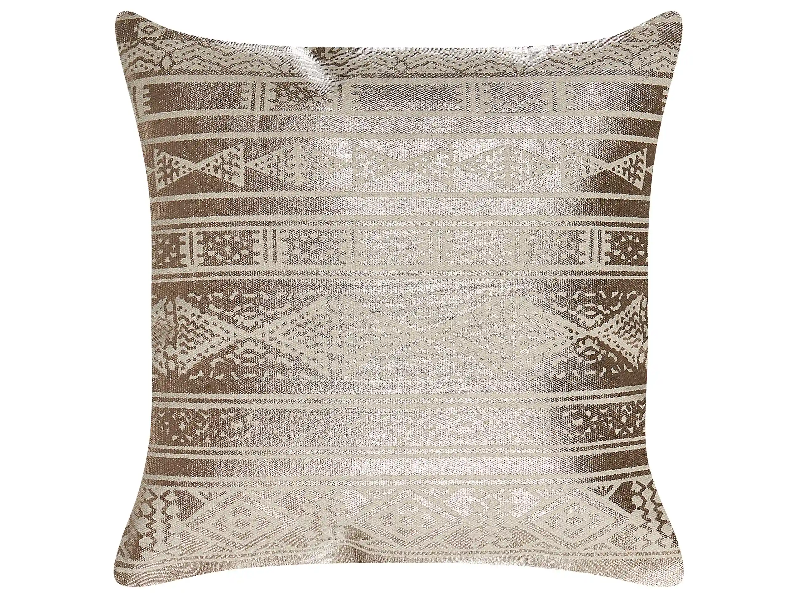 Cojín decorativo OUJDA Algodón 50 x 50 cm Rosa dorado Patrón geométrico
