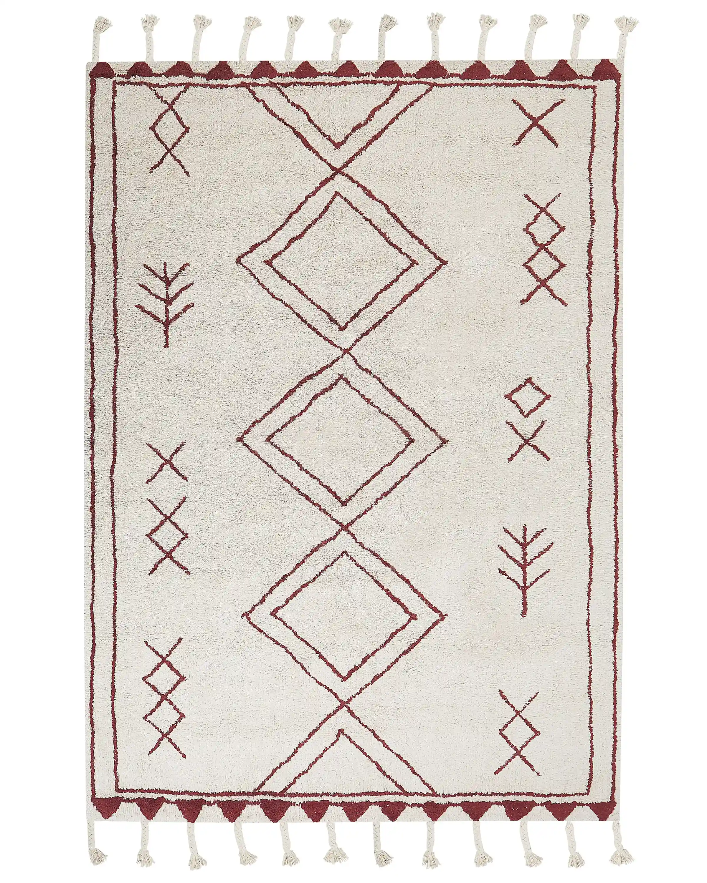 Alfombra KENITRA Blanco crema 160 x 230 cm Algodón