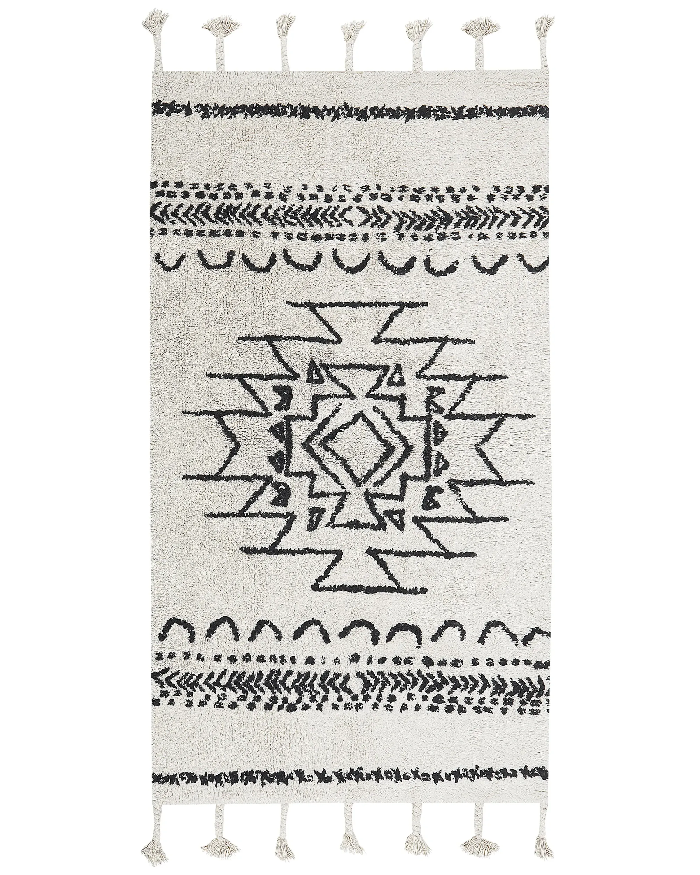Alfombra KHOURIBGA Blanco crema 80 x 150 cm Algodón