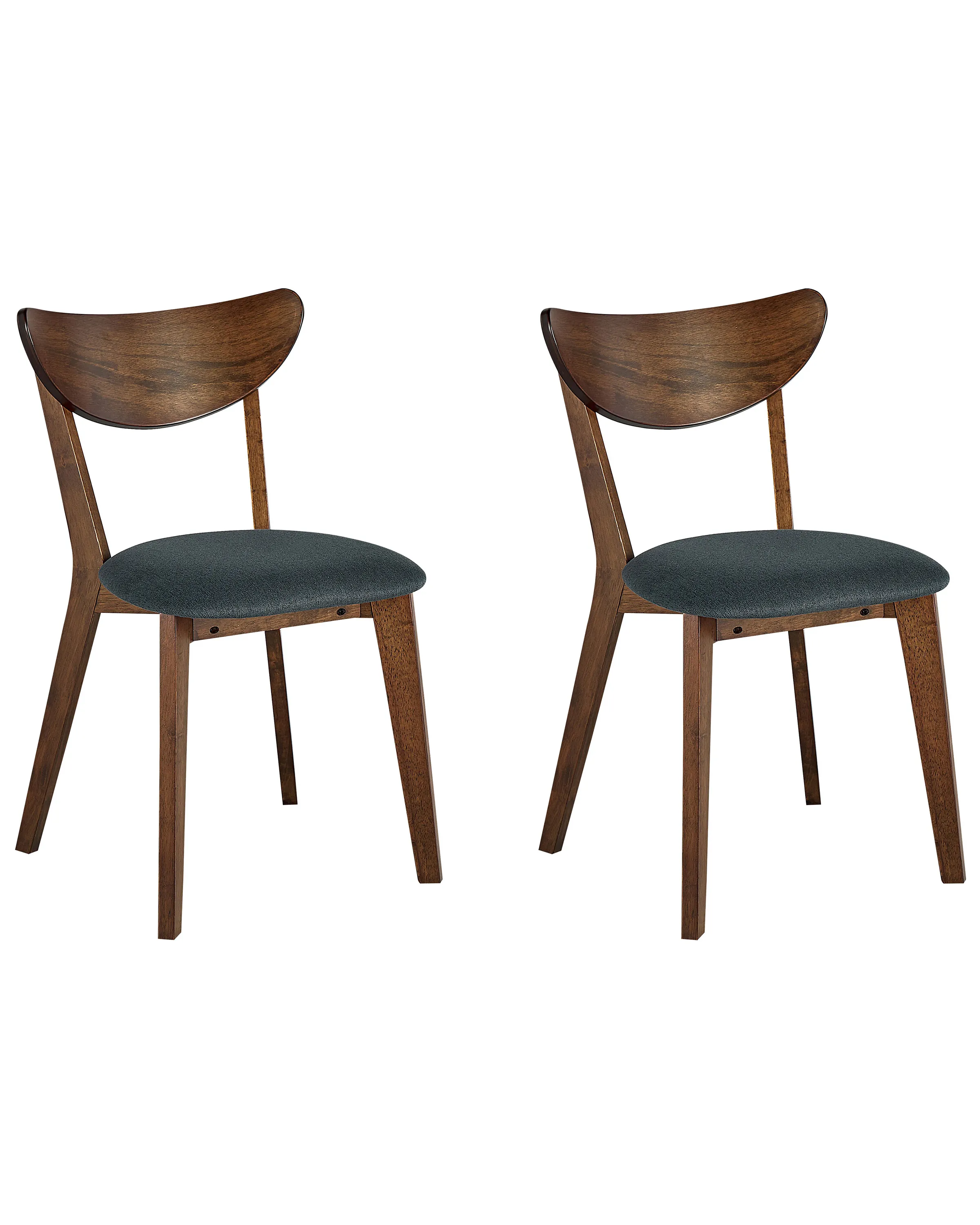 Conjunto de 2 sillas de comedor ERIE Madera Marrón oscuro/Gris