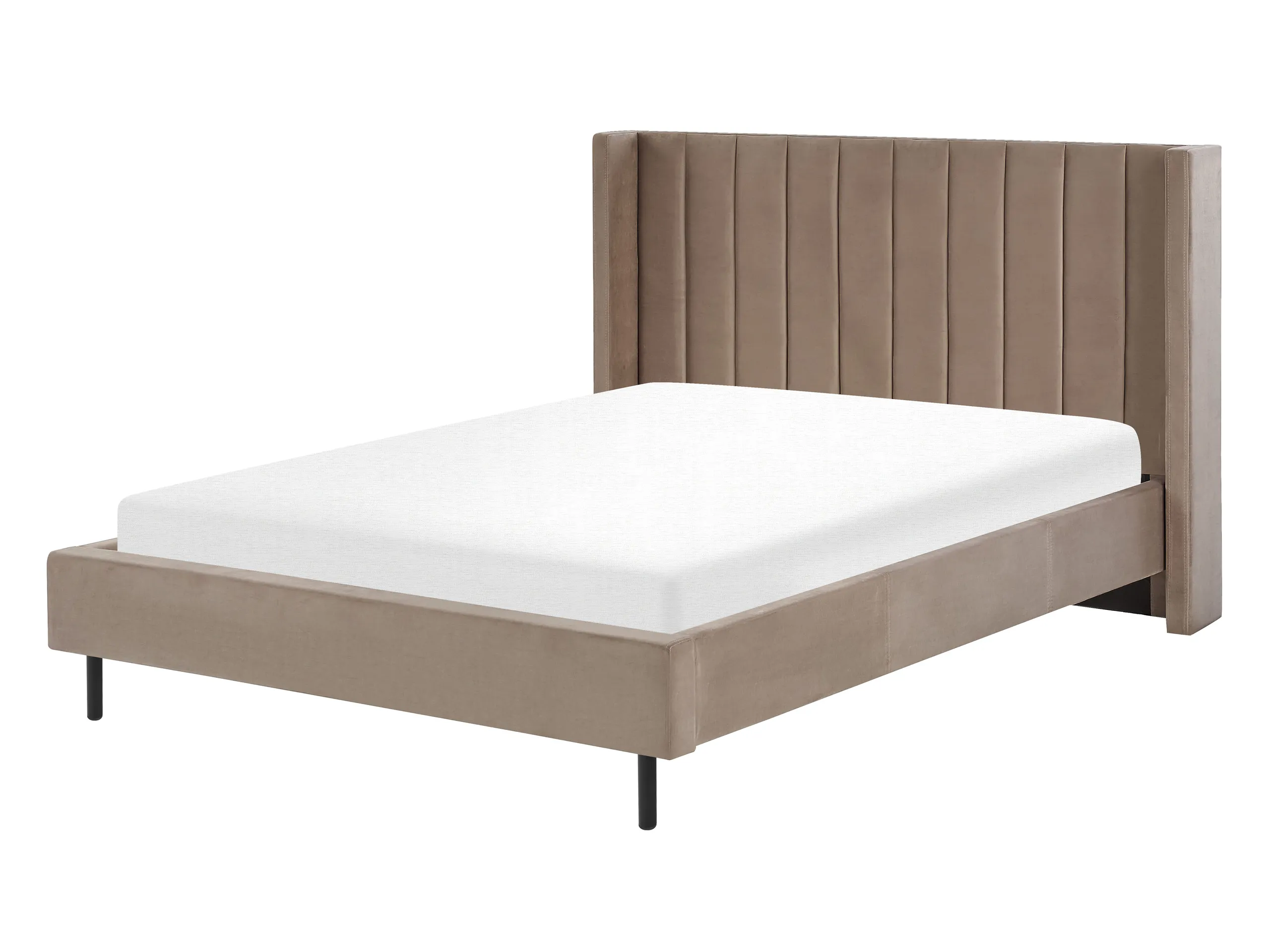 Cama Terciopelo VILLETTE 140 x 200 cm Gris pardo