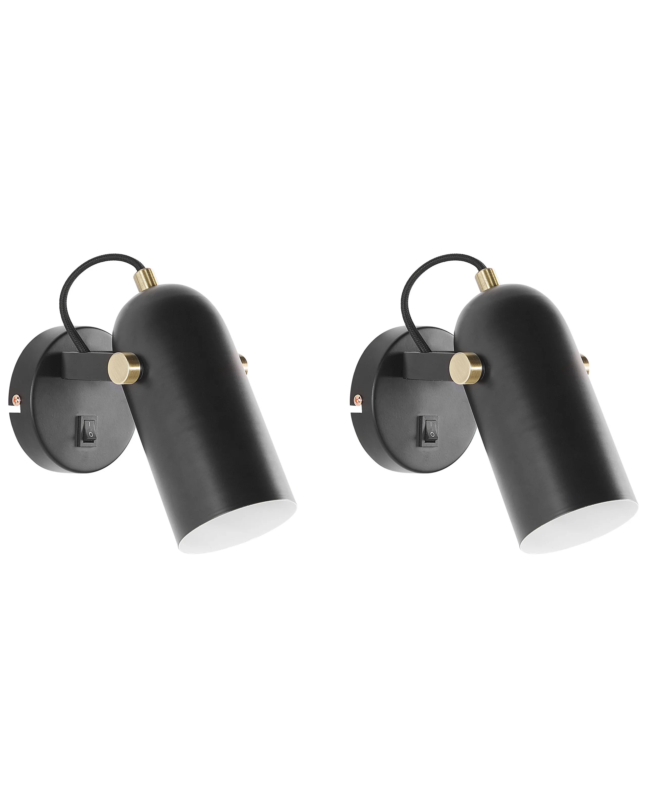 Conjunto de 2 lámparas de foco TYRIA ajustable Metal Negro