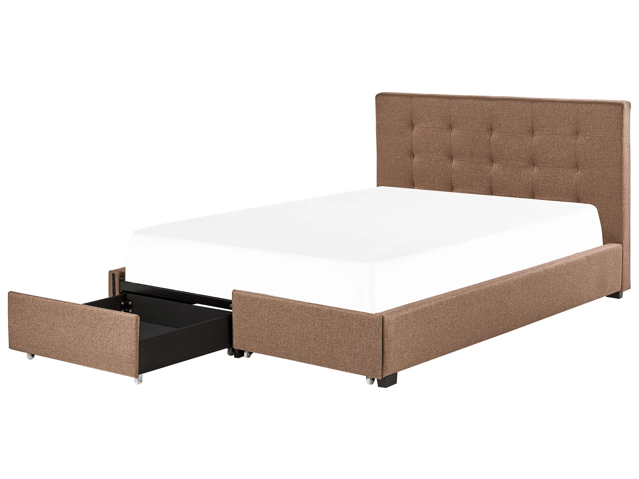 Cama con cajones Tela LA ROCHELLE 180 x 200 cm Marrón