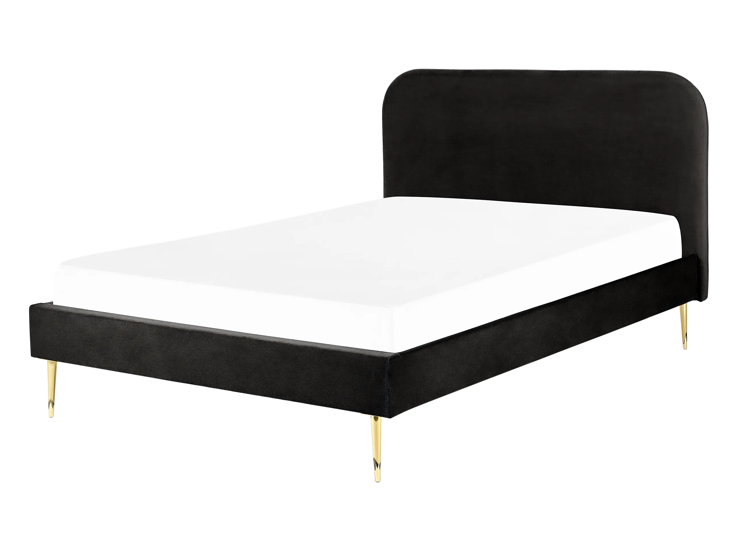 Cama Terciopelo FLAYAT 140 x 200 cm Negro