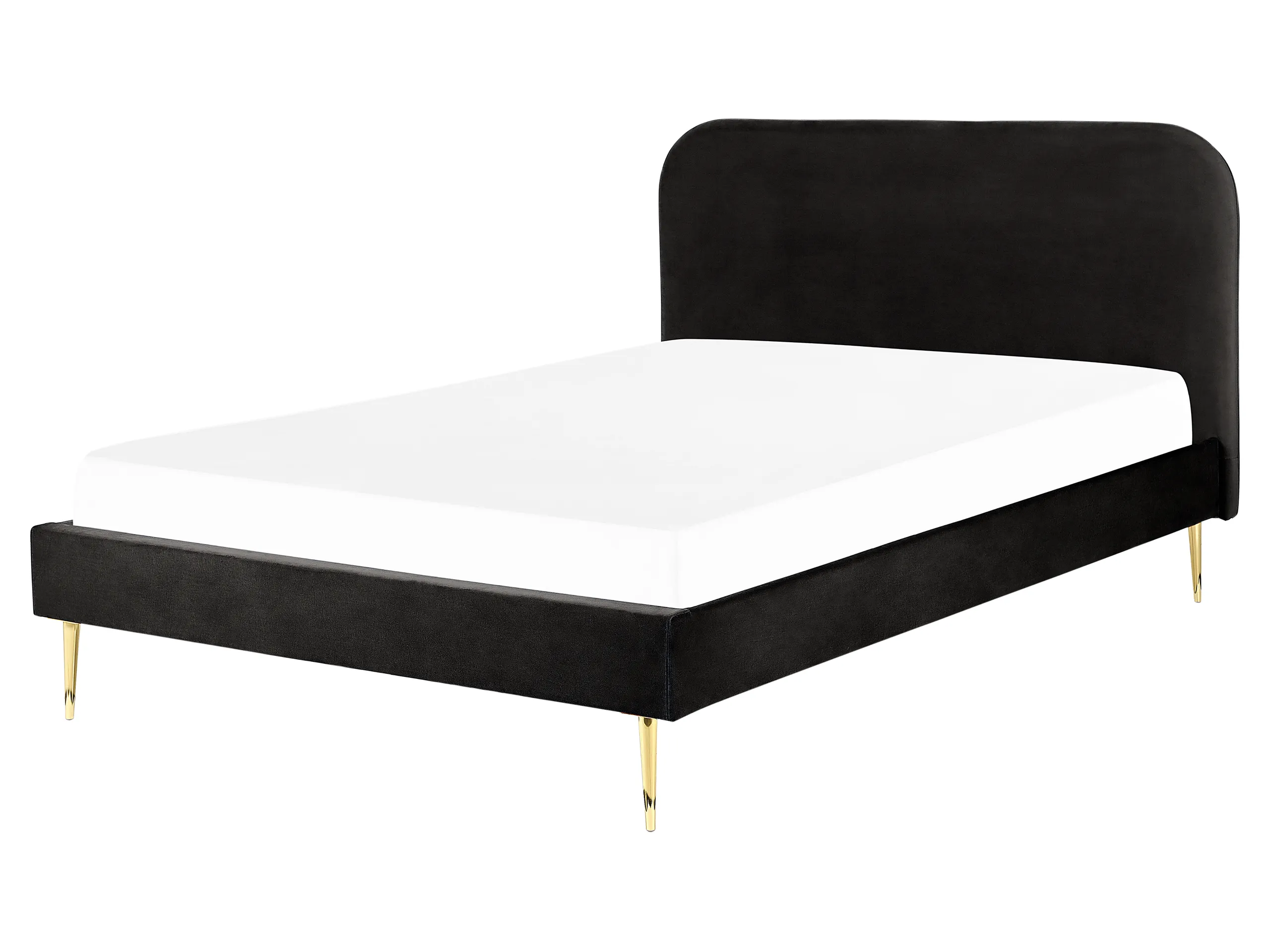 Cama Terciopelo FLAYAT 160 x 200 cm Negro