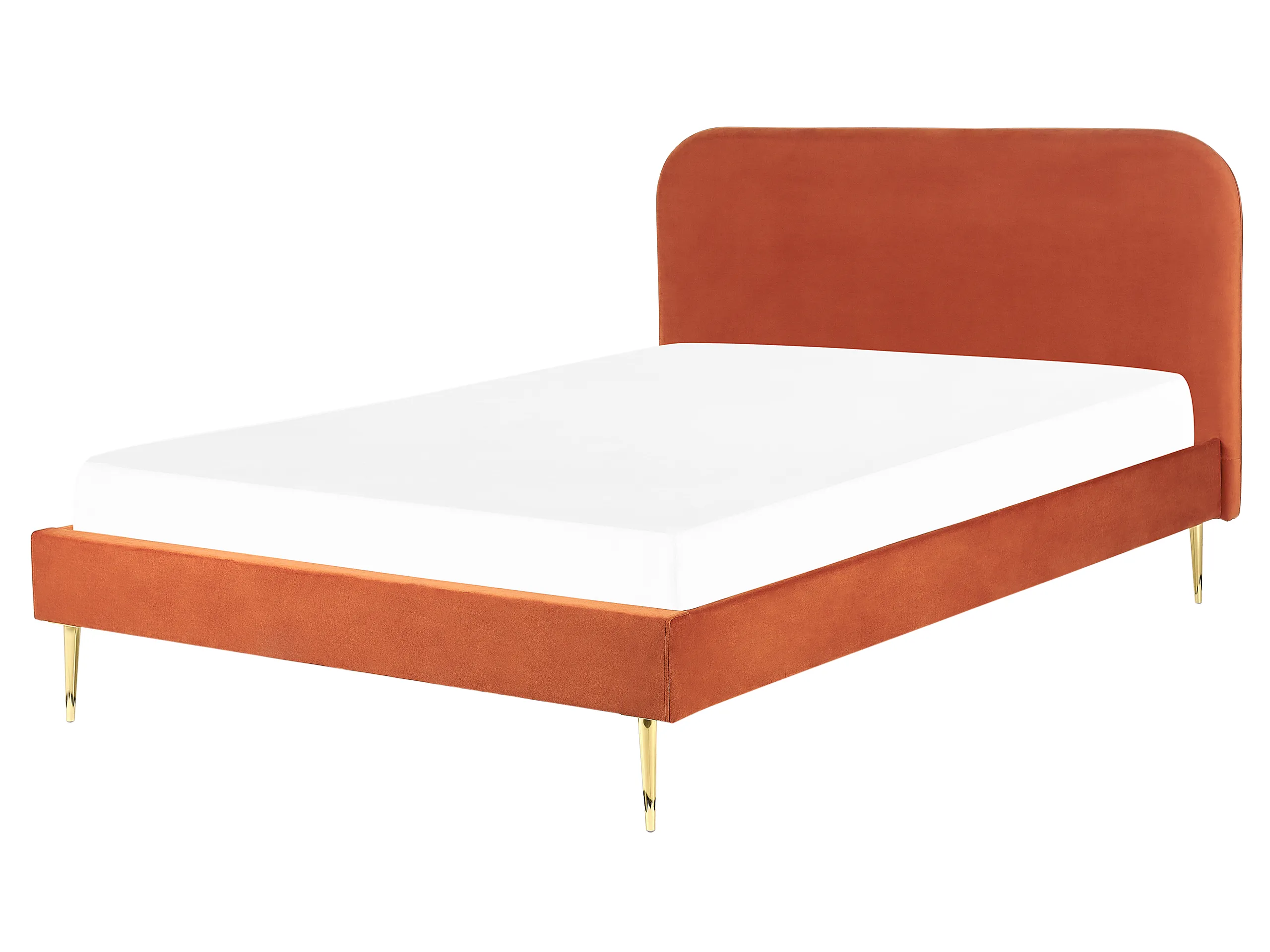 Cama Terciopelo FLAYAT 160 x 200 cm Naranja