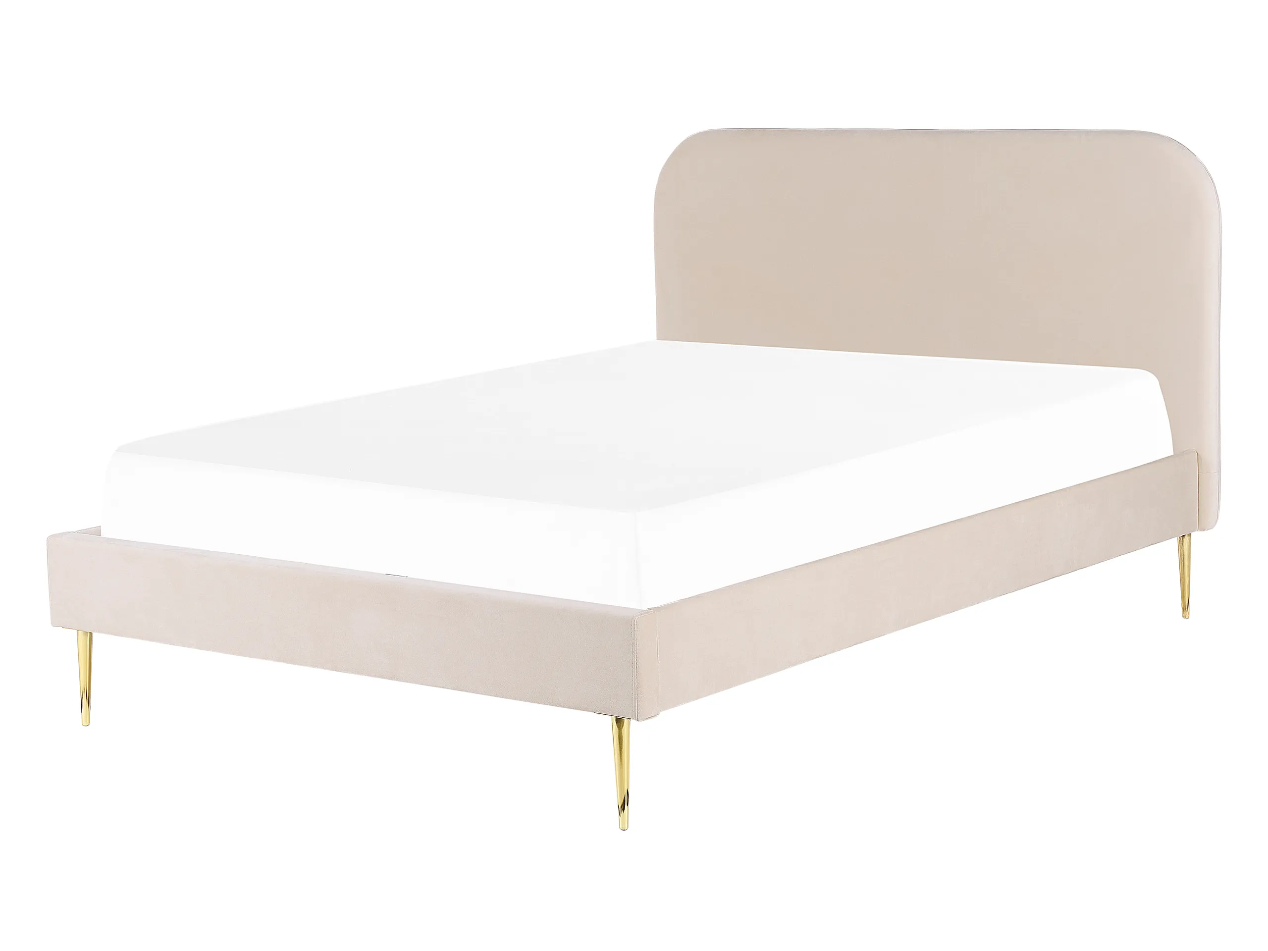 Cama Terciopelo FLAYAT 140 x 200 cm Beige claro