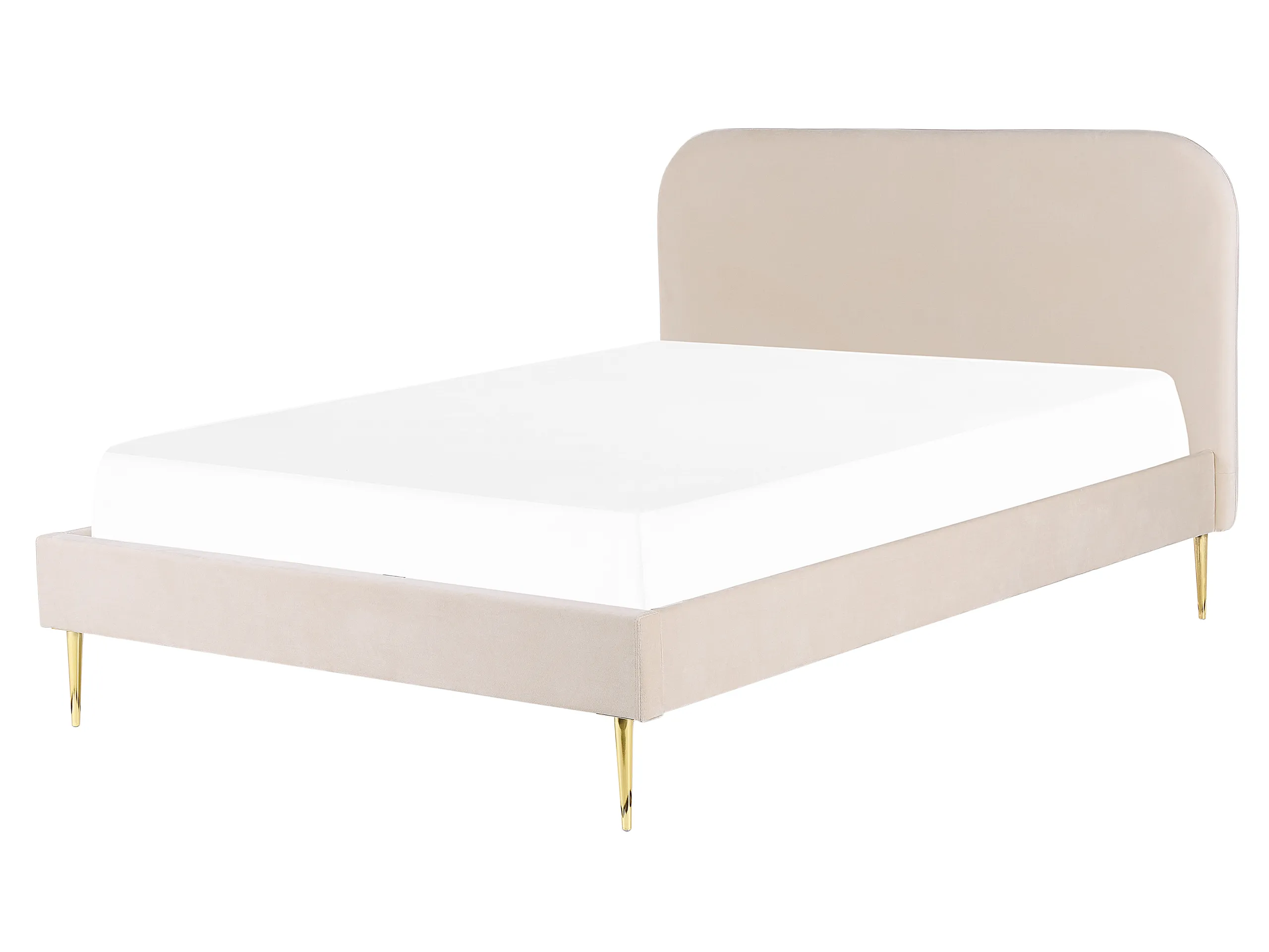Cama Terciopelo FLAYAT 160 x 200 cm Beige claro