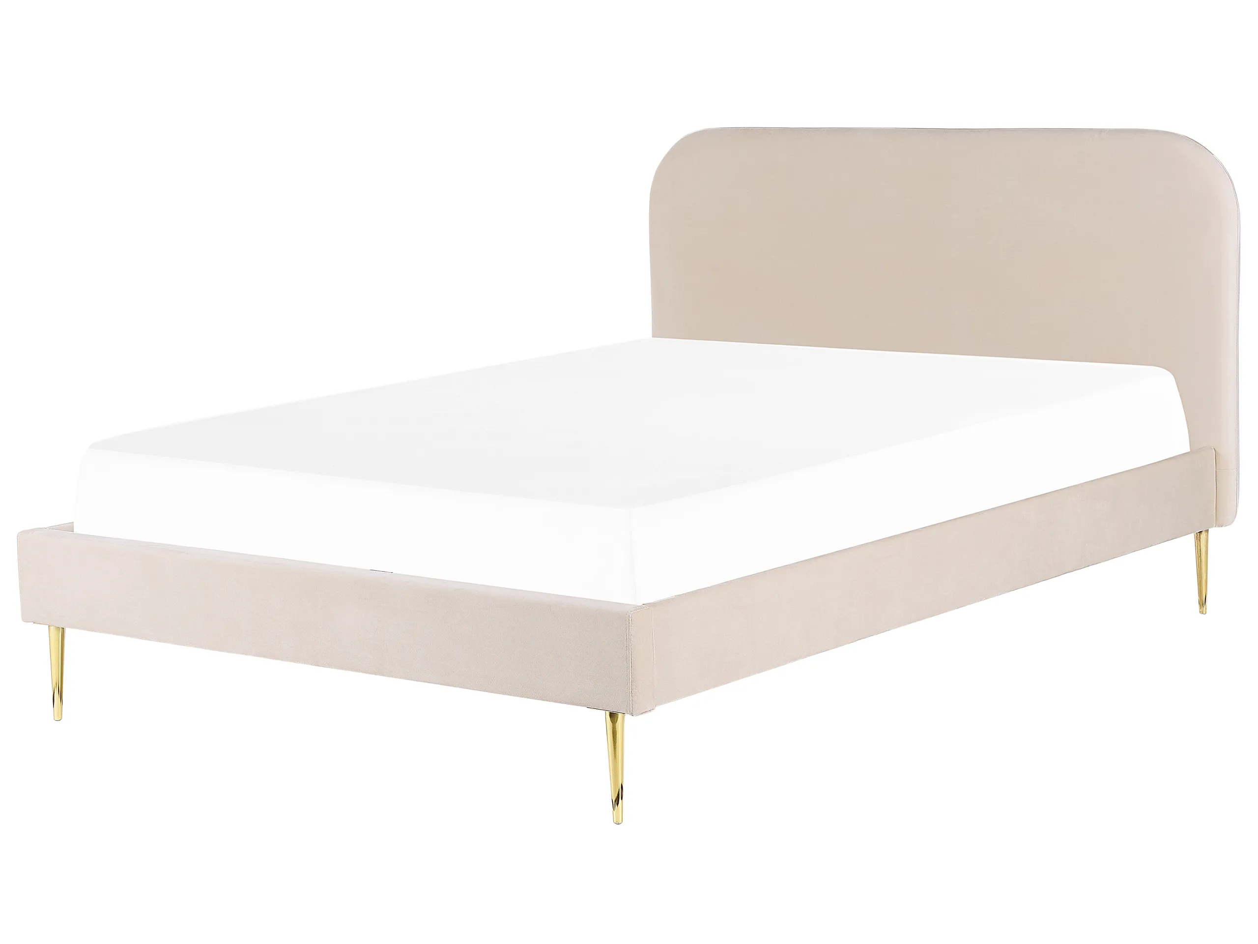 Cama Terciopelo FLAYAT 180 x 200 cm Beige claro