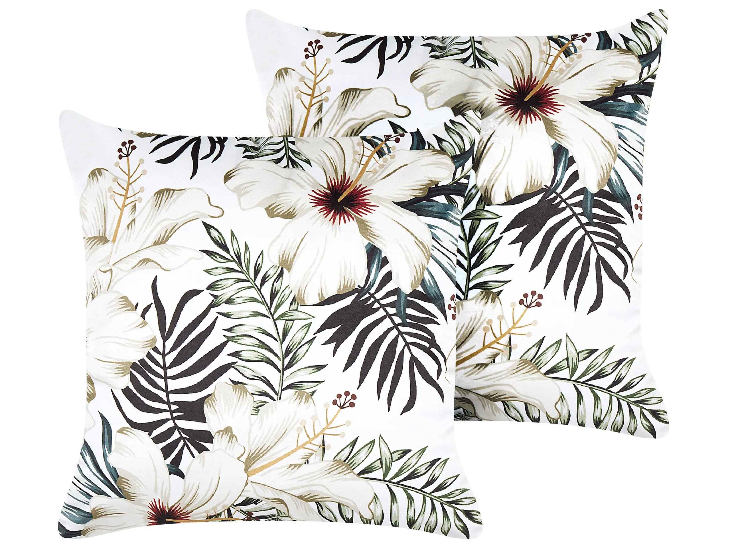 Conjunto de 2 cojines decorativos OKRA Terciopelo 45 x 45 cm Multicolor Patrón de plantas