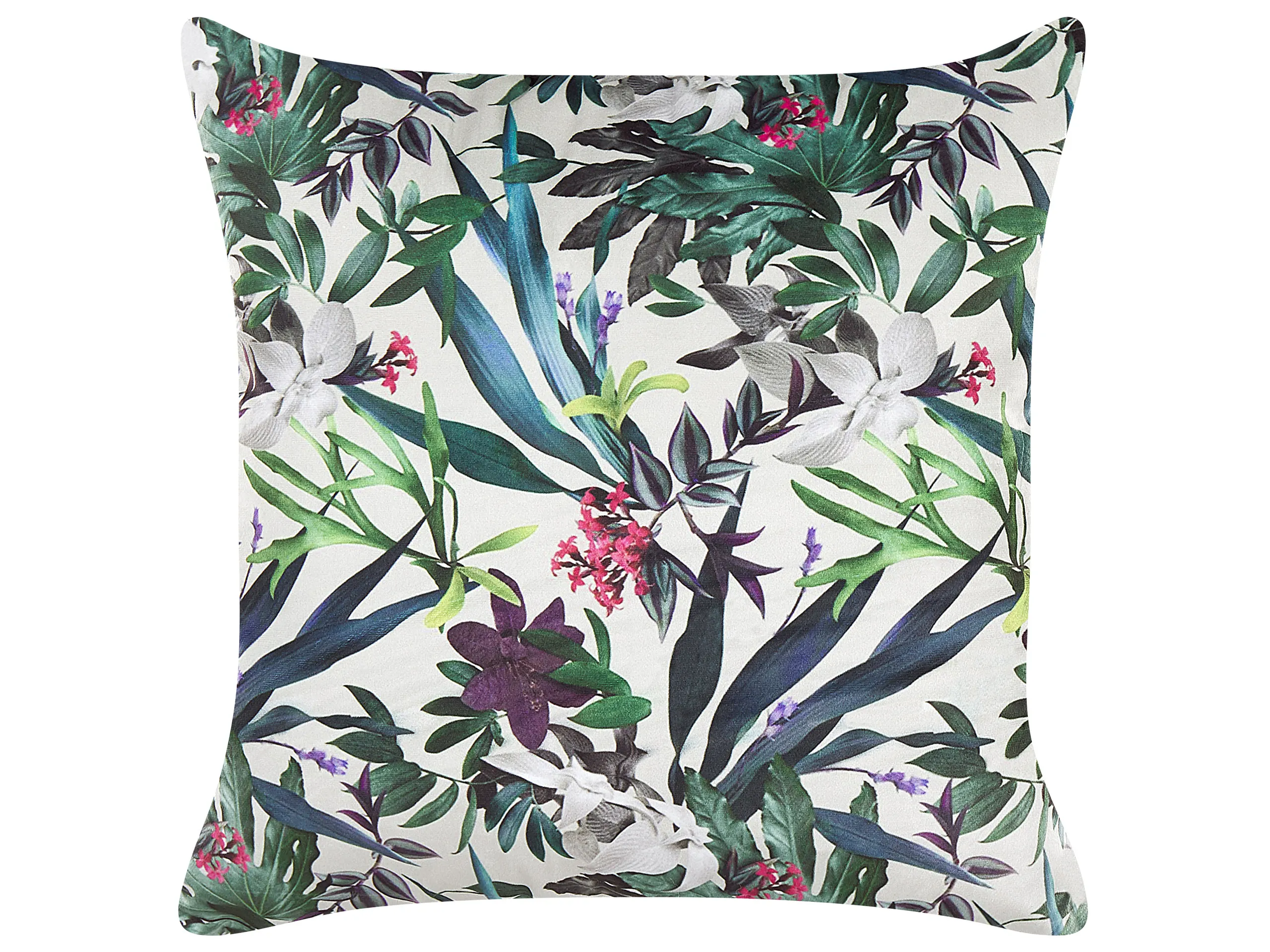 Cojín decorativo GASTERIA Terciopelo 45 x 45 cm Verde Patrón de plantas