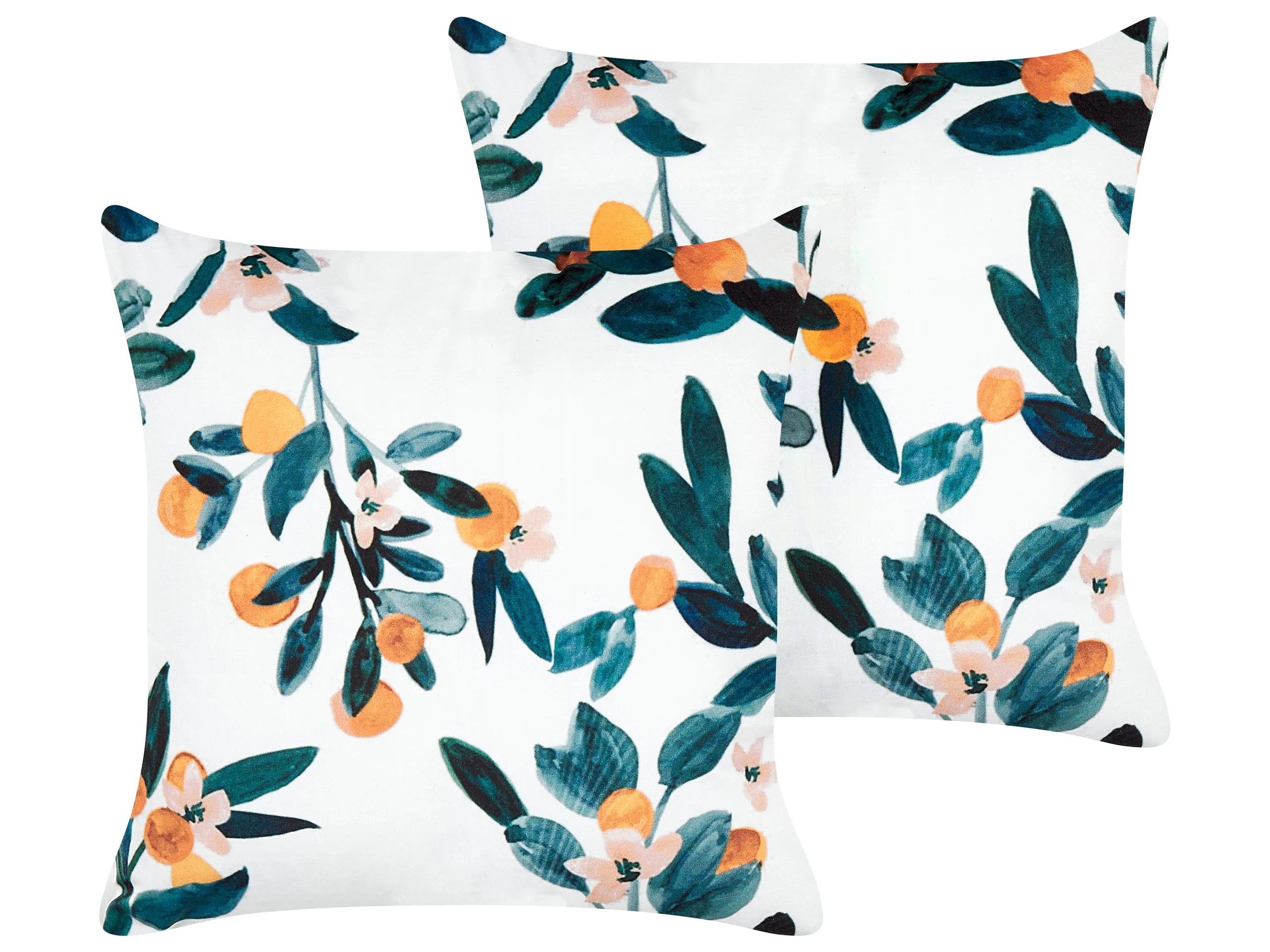 Conjunto de 2 cojines decorativos KNAUTIA Terciopelo 45 x 45 cm Multicolor Patrón de plantas