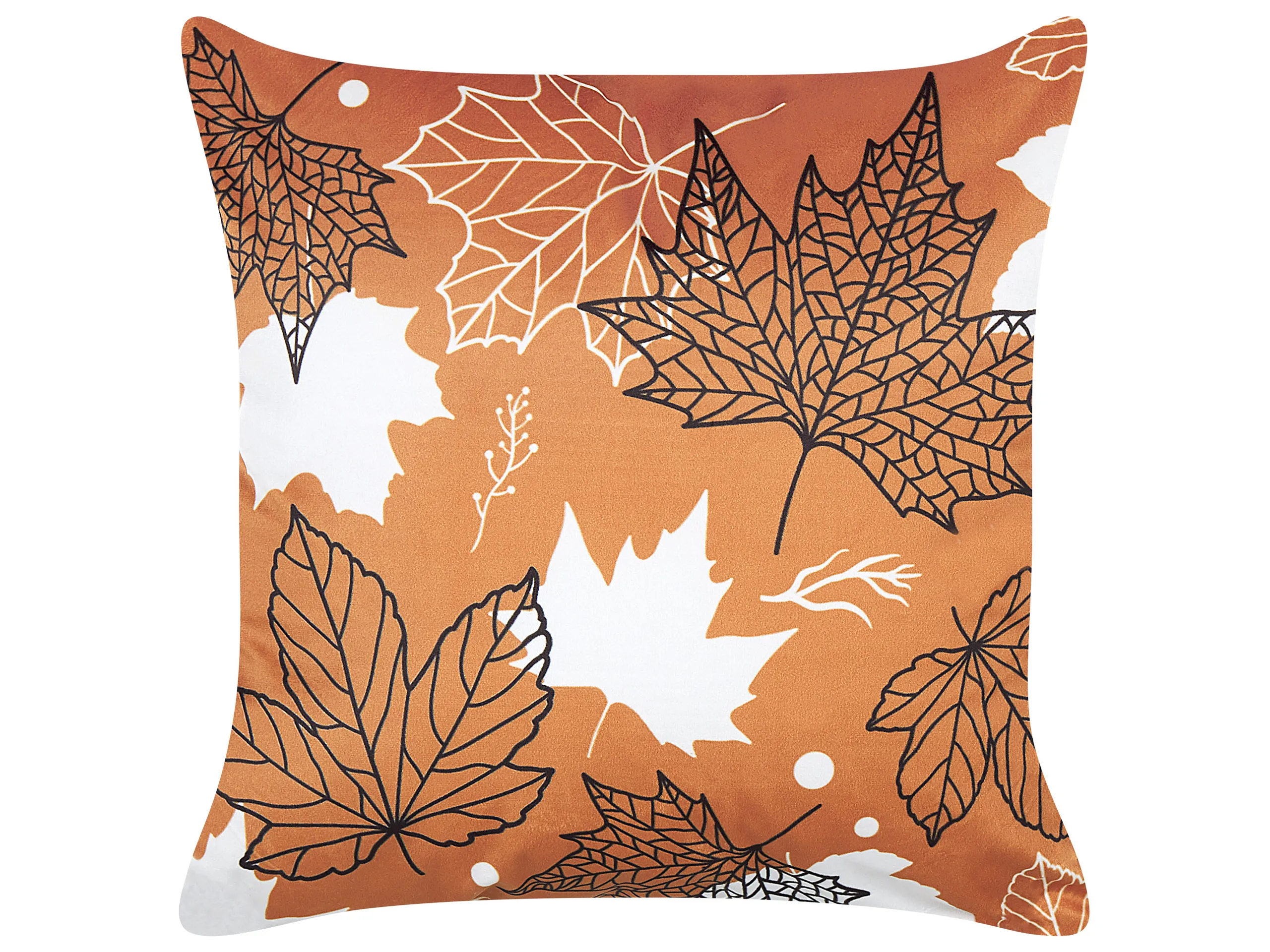 Cojín decorativo POINSETTIA Terciopelo 45 x 45 cm Naranja Patrón de plantas