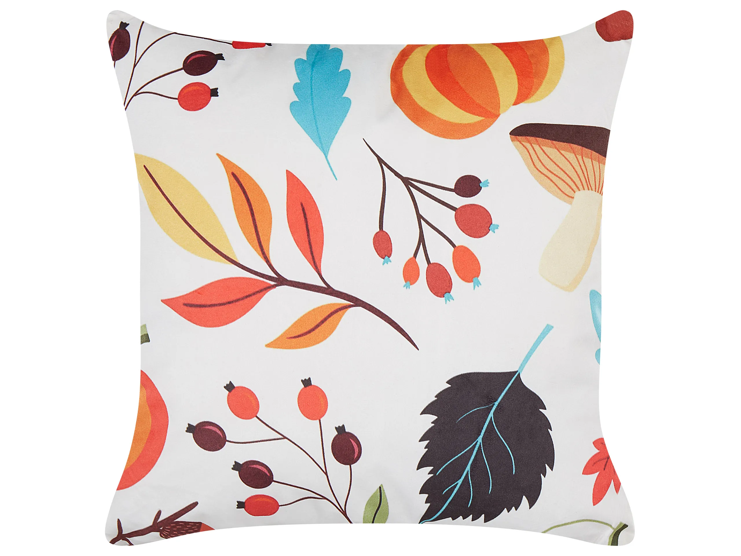 Cojín decorativo VISCARIA Terciopelo 45 x 45 cm Multicolor Patrón de plantas