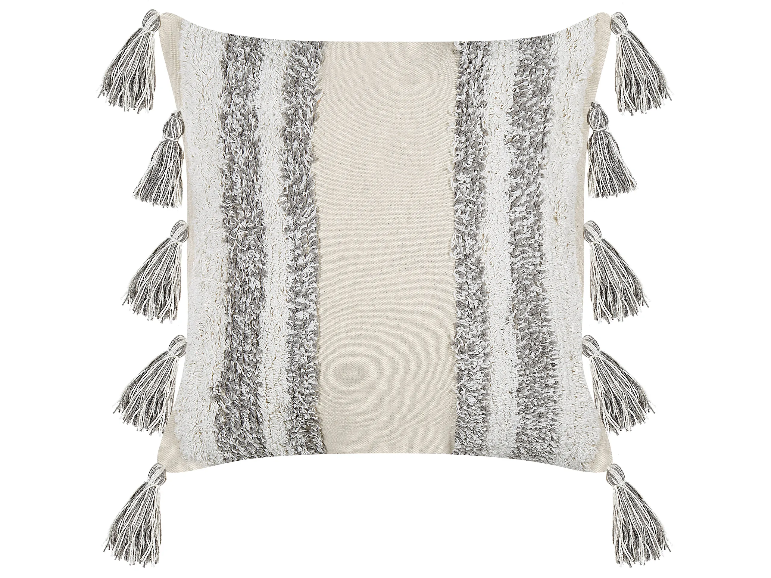 Cojín decorativo HELICONIA Algodón 45 x 45 cm Beige A rayas