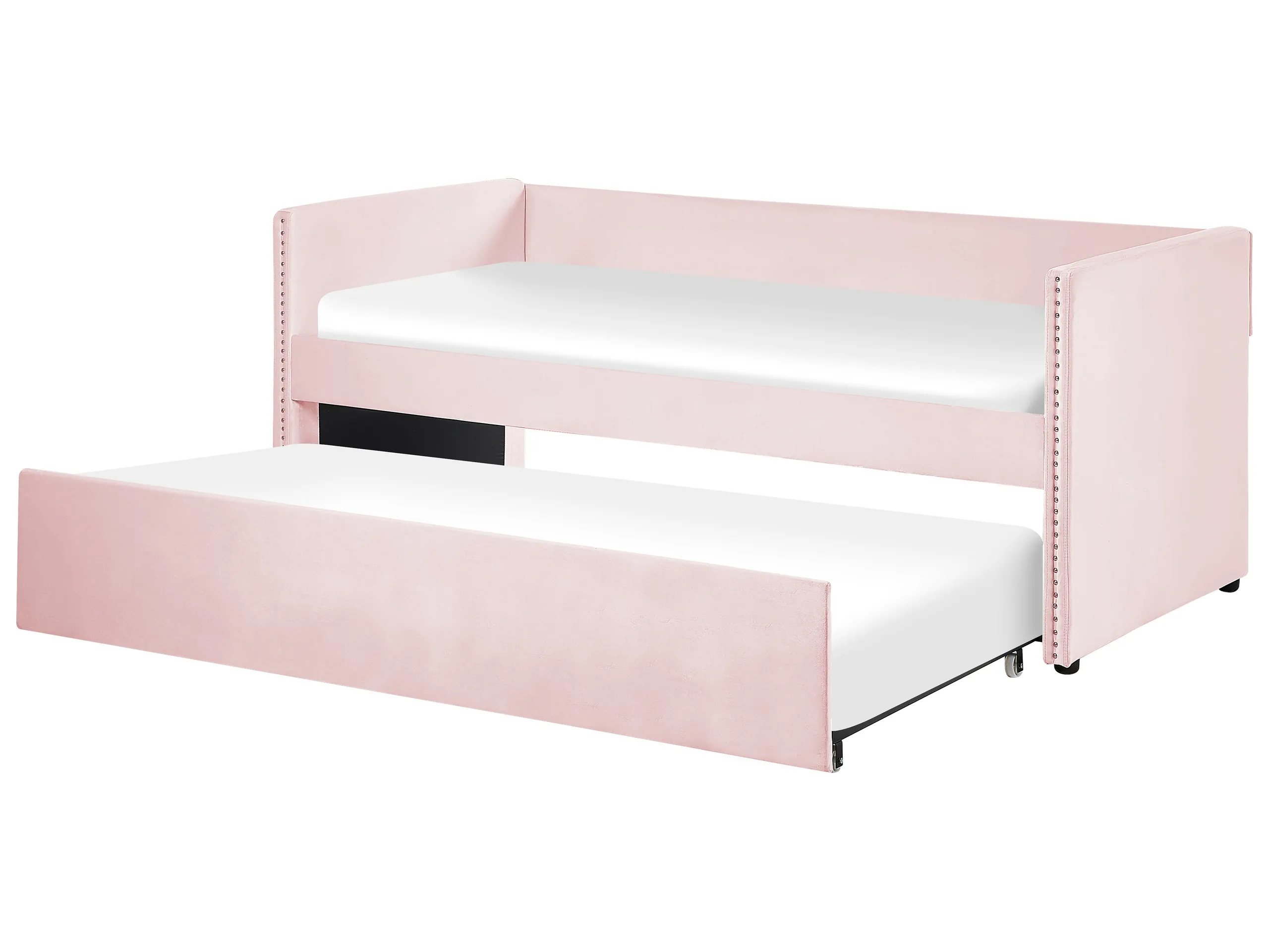 Cama nido Terciopelo TROYES 90 x 200 cm Rosa pastel