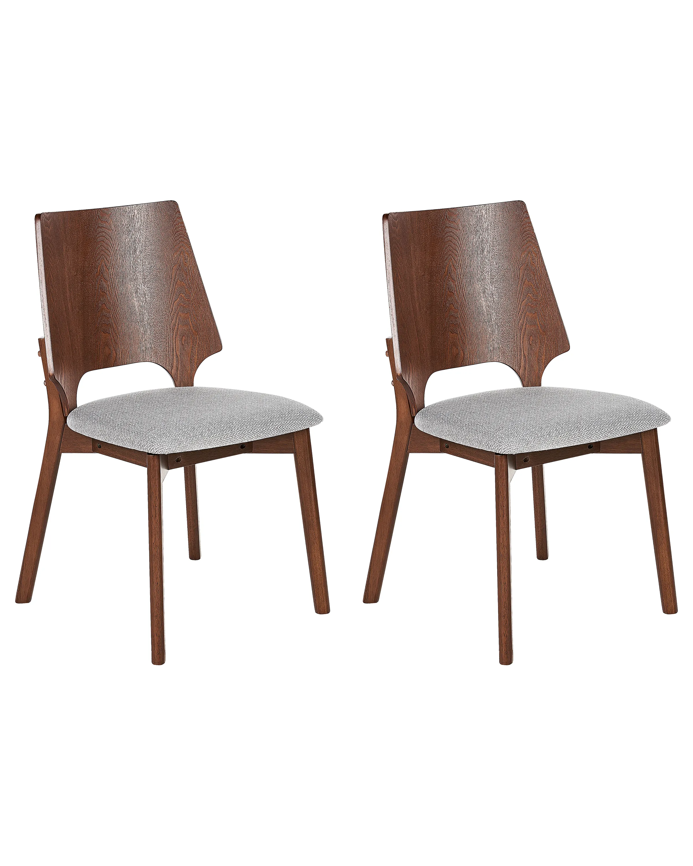 Conjunto de 2 sillas de comedor ABEE Marrón/Gris