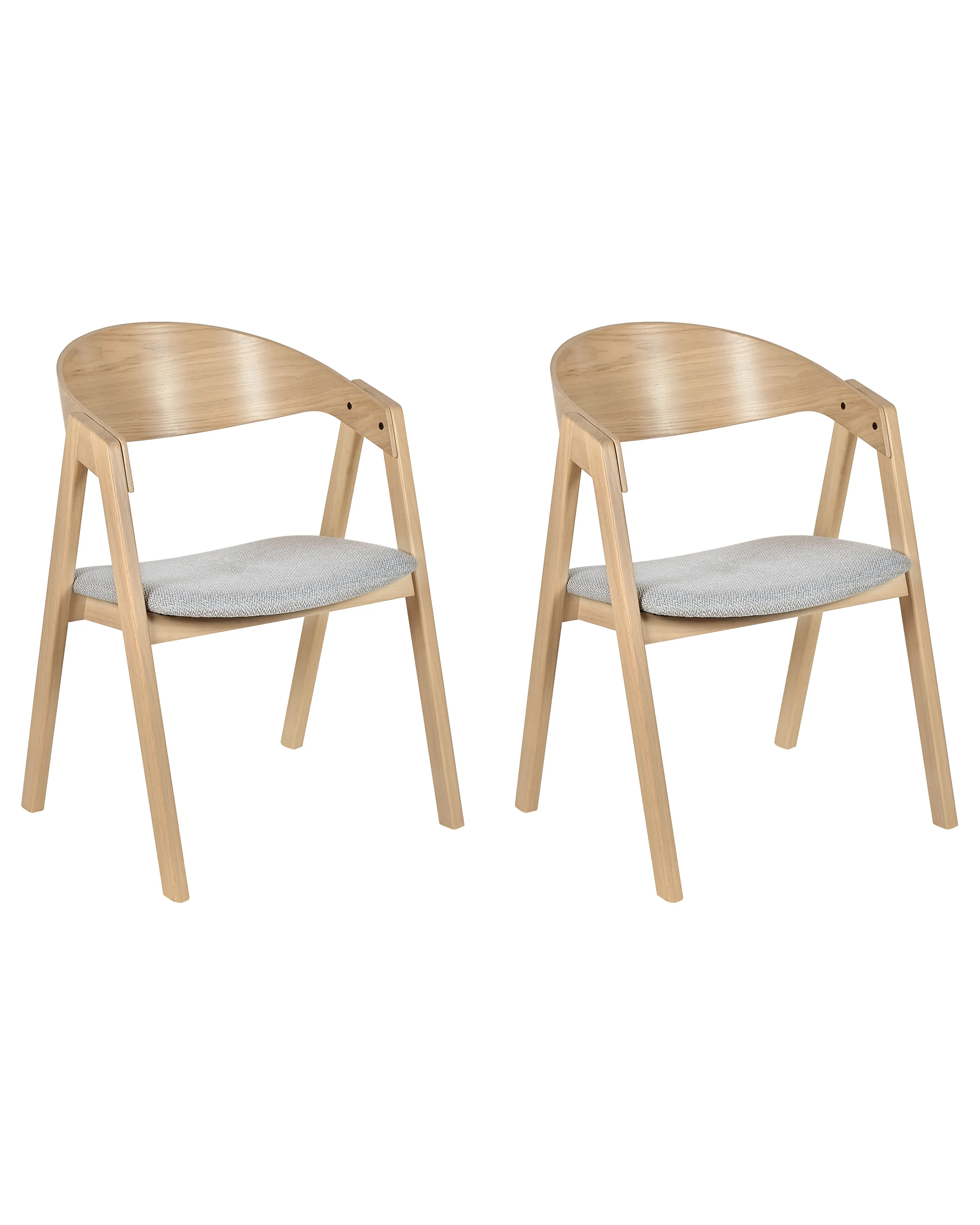 Conjunto de 2 sillas de comedor YUBA Madera Gris claro