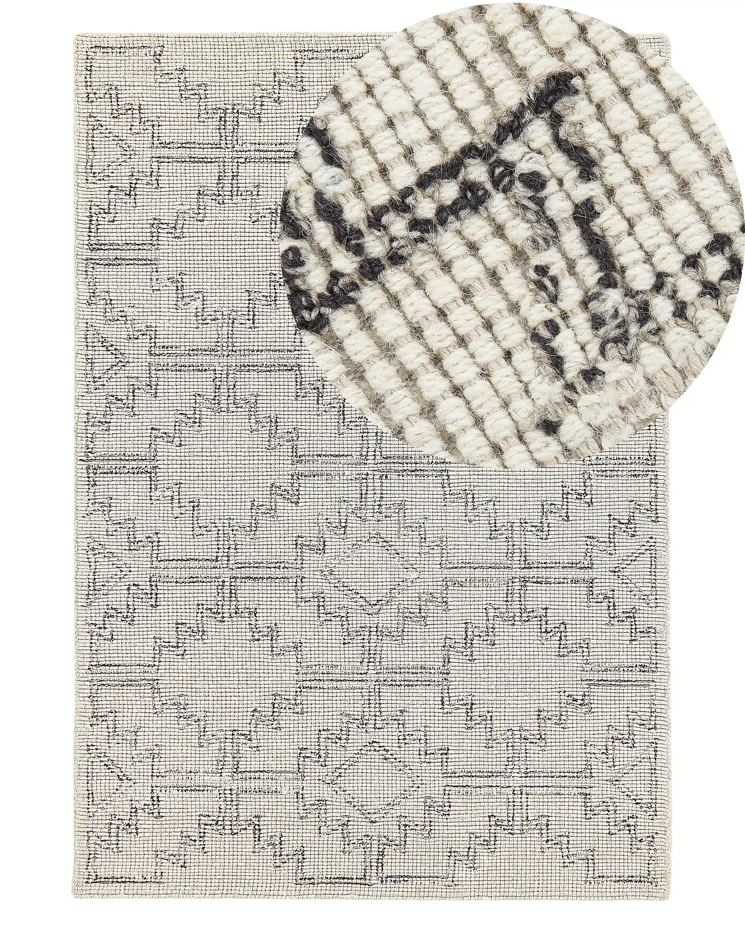 Alfombra URLA Beige 140 x 200 cm Lana