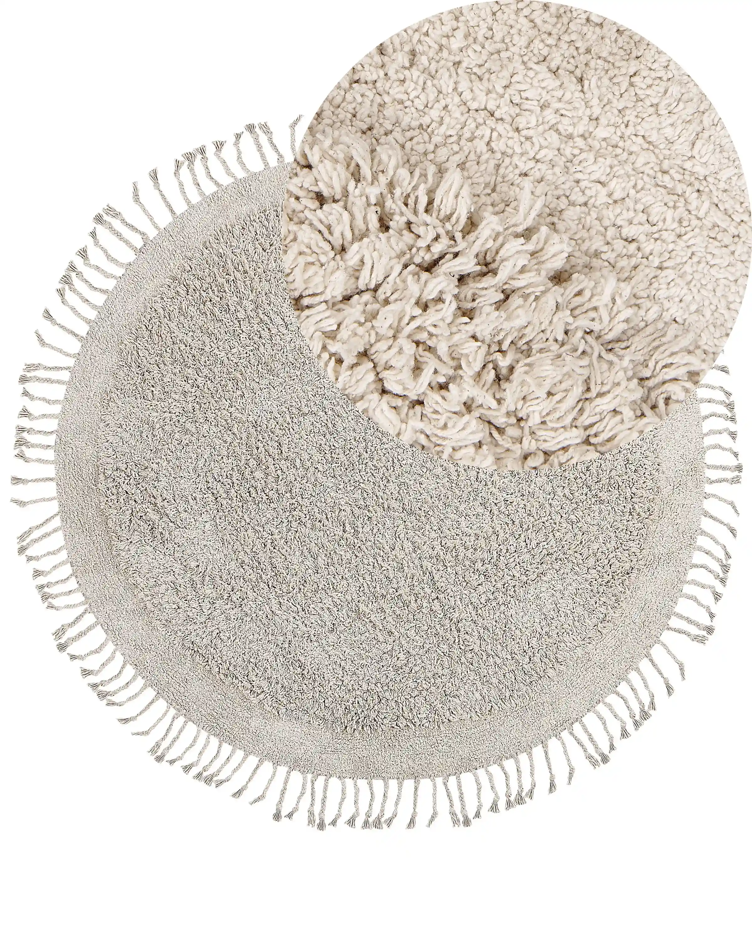 Alfombra BITLIS Beige claro ø 140 cm Algodón