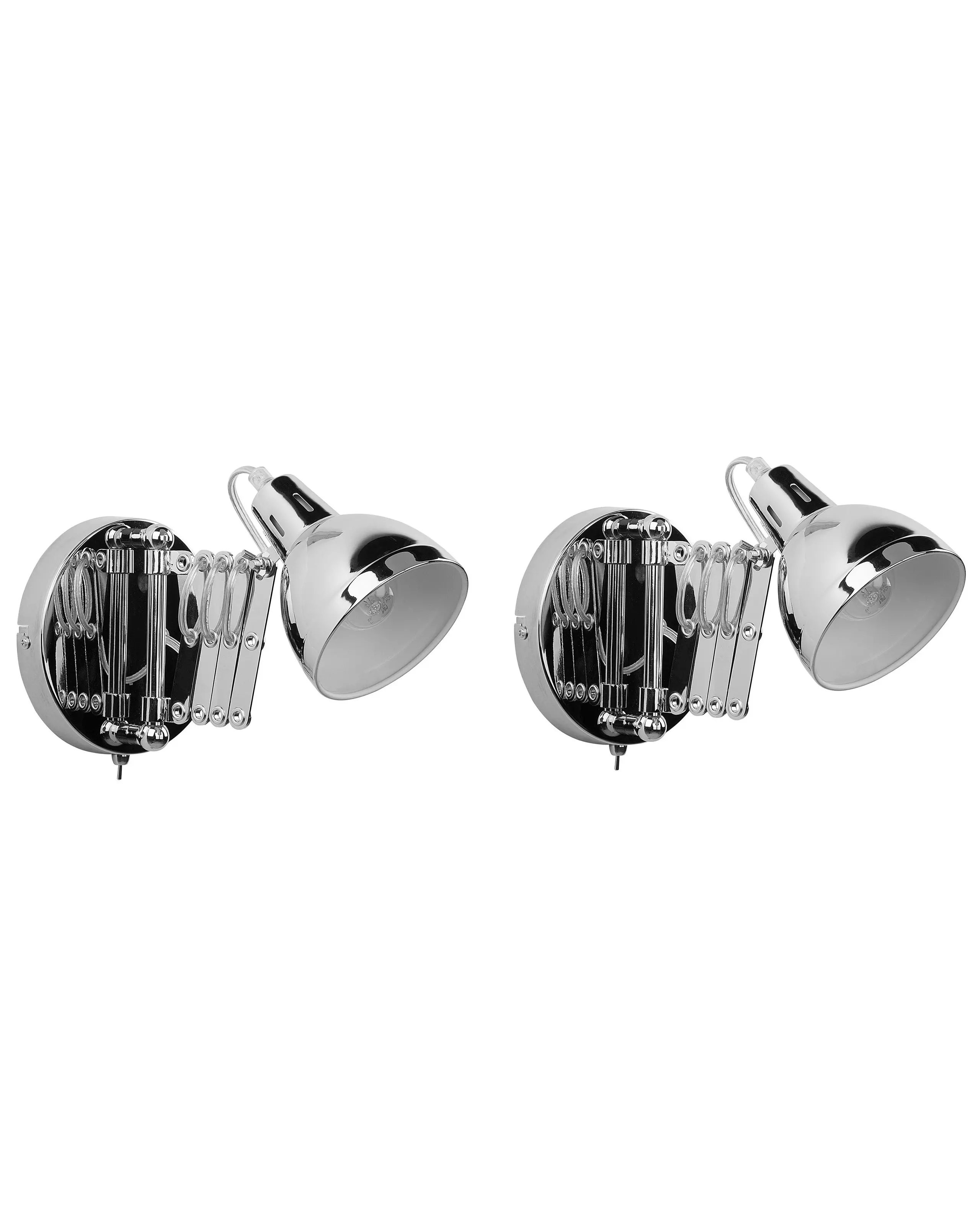 Conjunto de 2 lámparas de pared HARRINGTON ajustable Metal Plateado