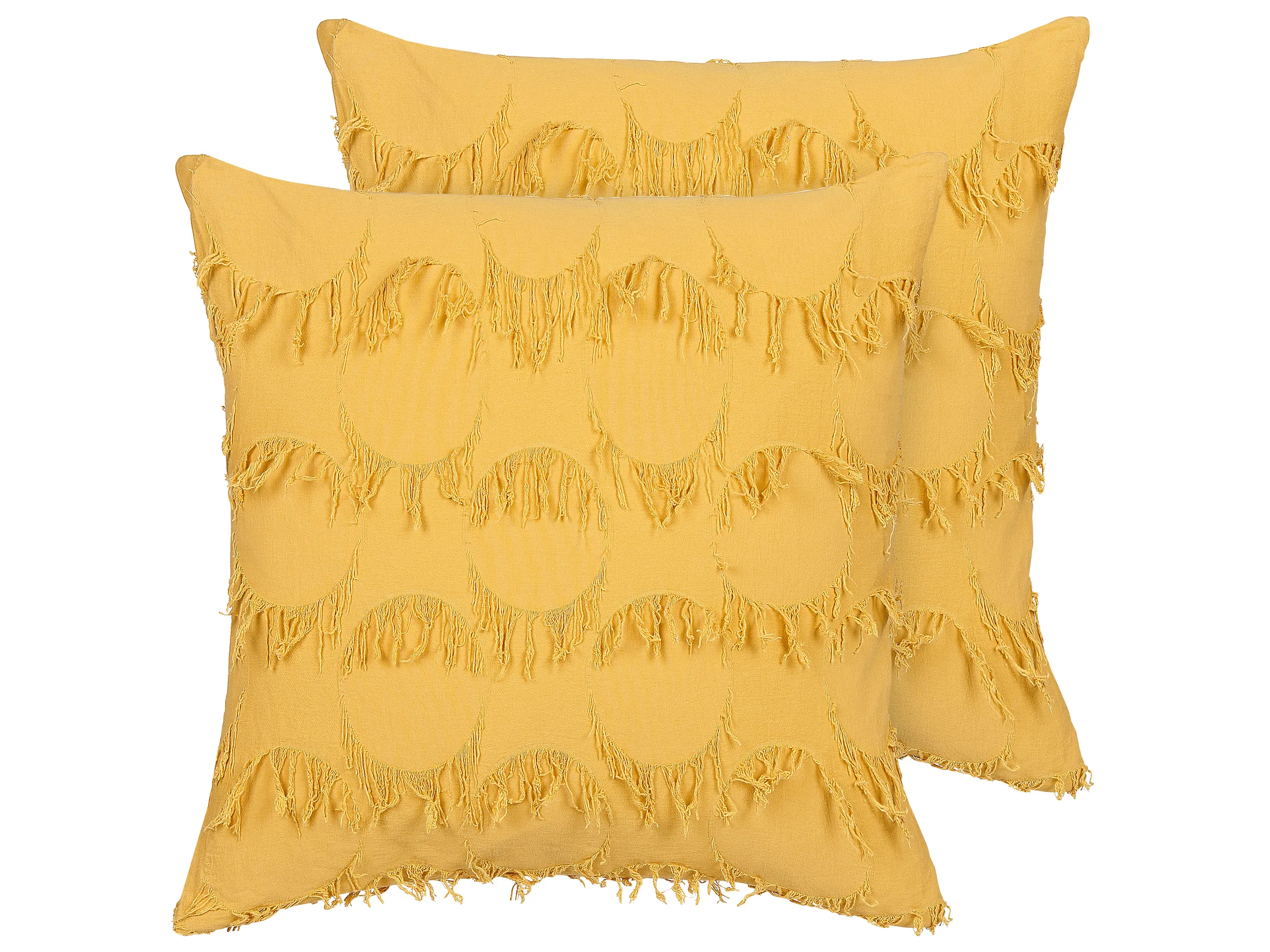 Conjunto de 2 cojines decorativos AGASTACHE 45 x 45 cm Amarillo Patrón geométrico
