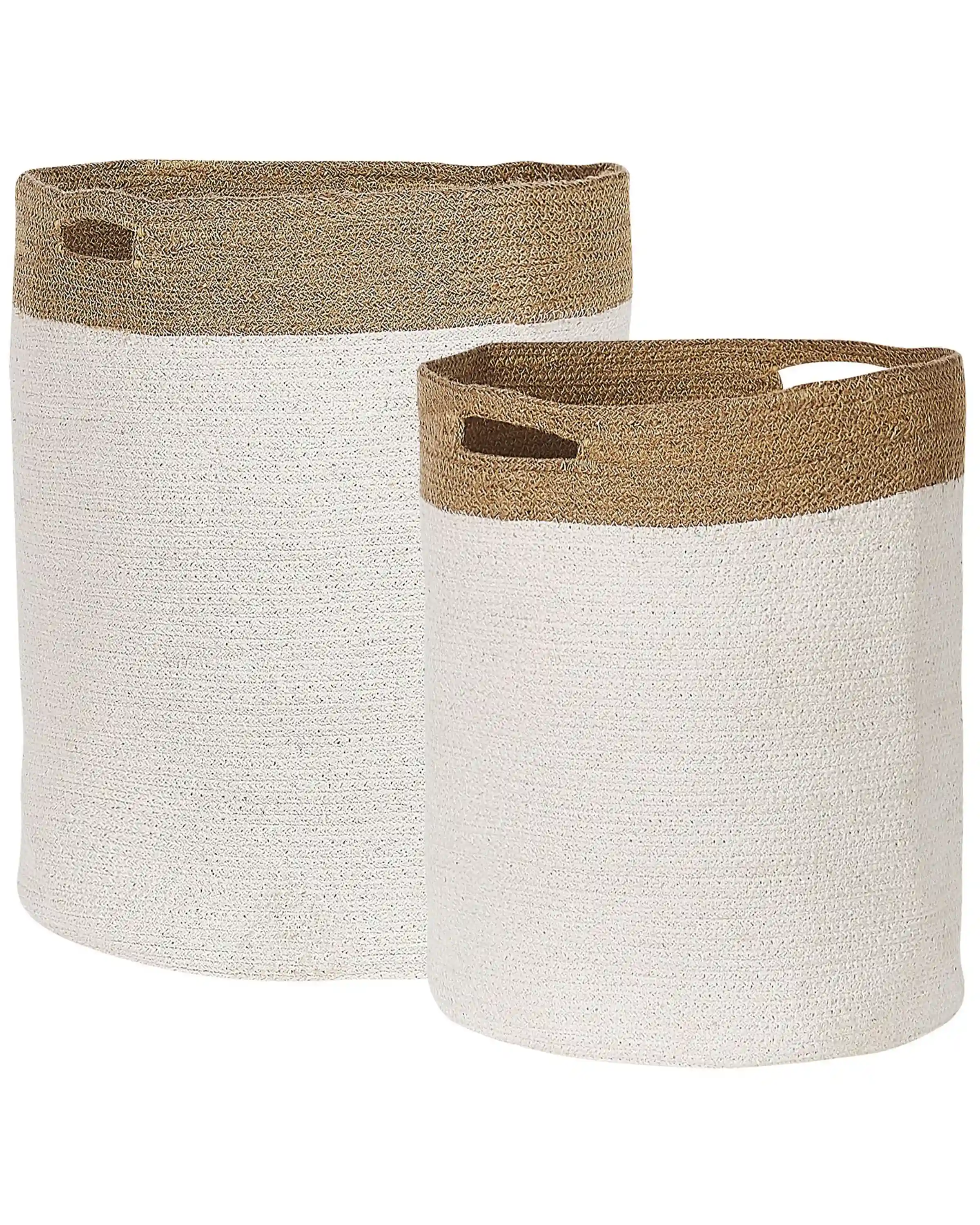Conjunto de 2 cestas KARDH Algodón Blanco