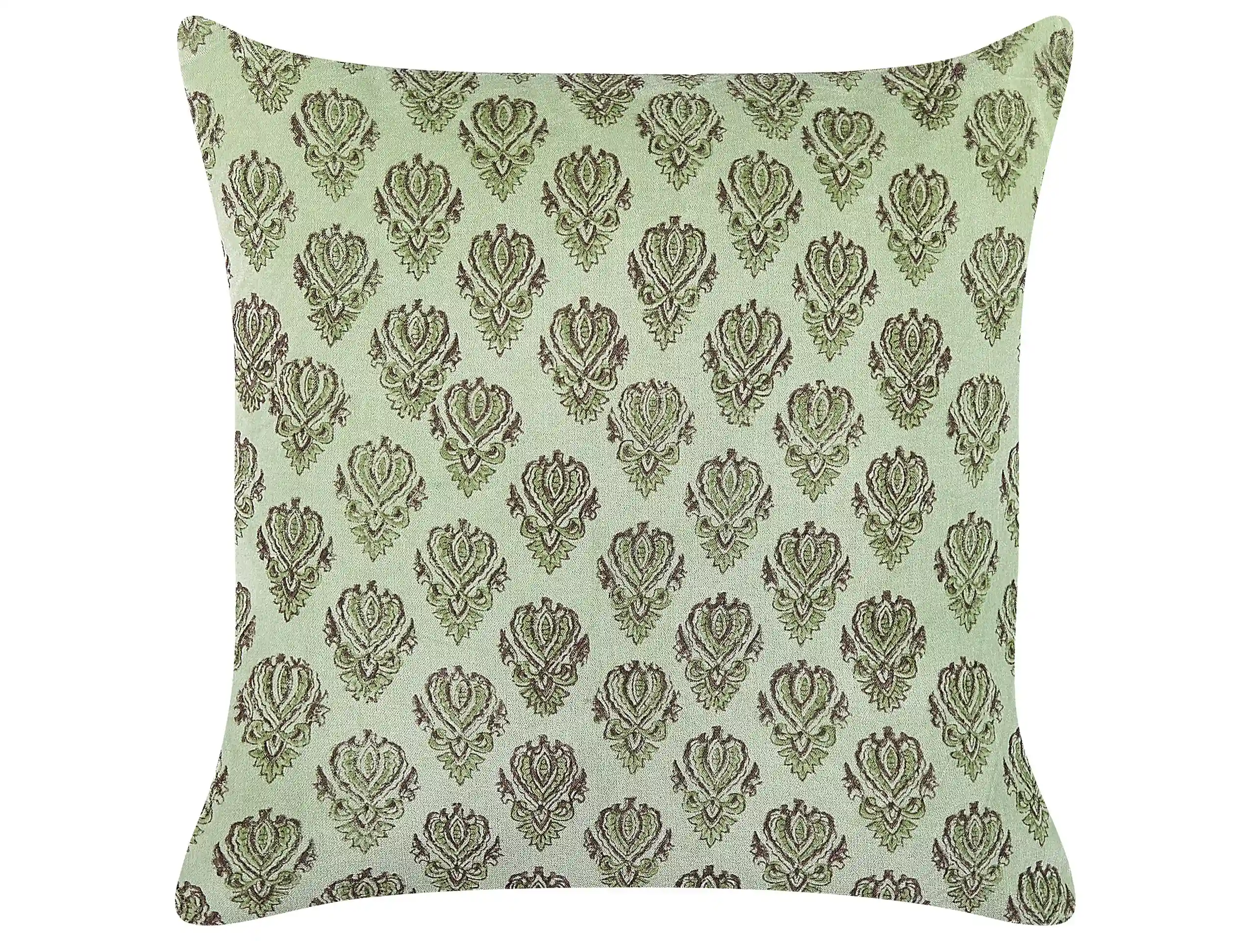 Cojín decorativo RUNGIA Terciopelo 45 x 45 cm Verde Patrón floral