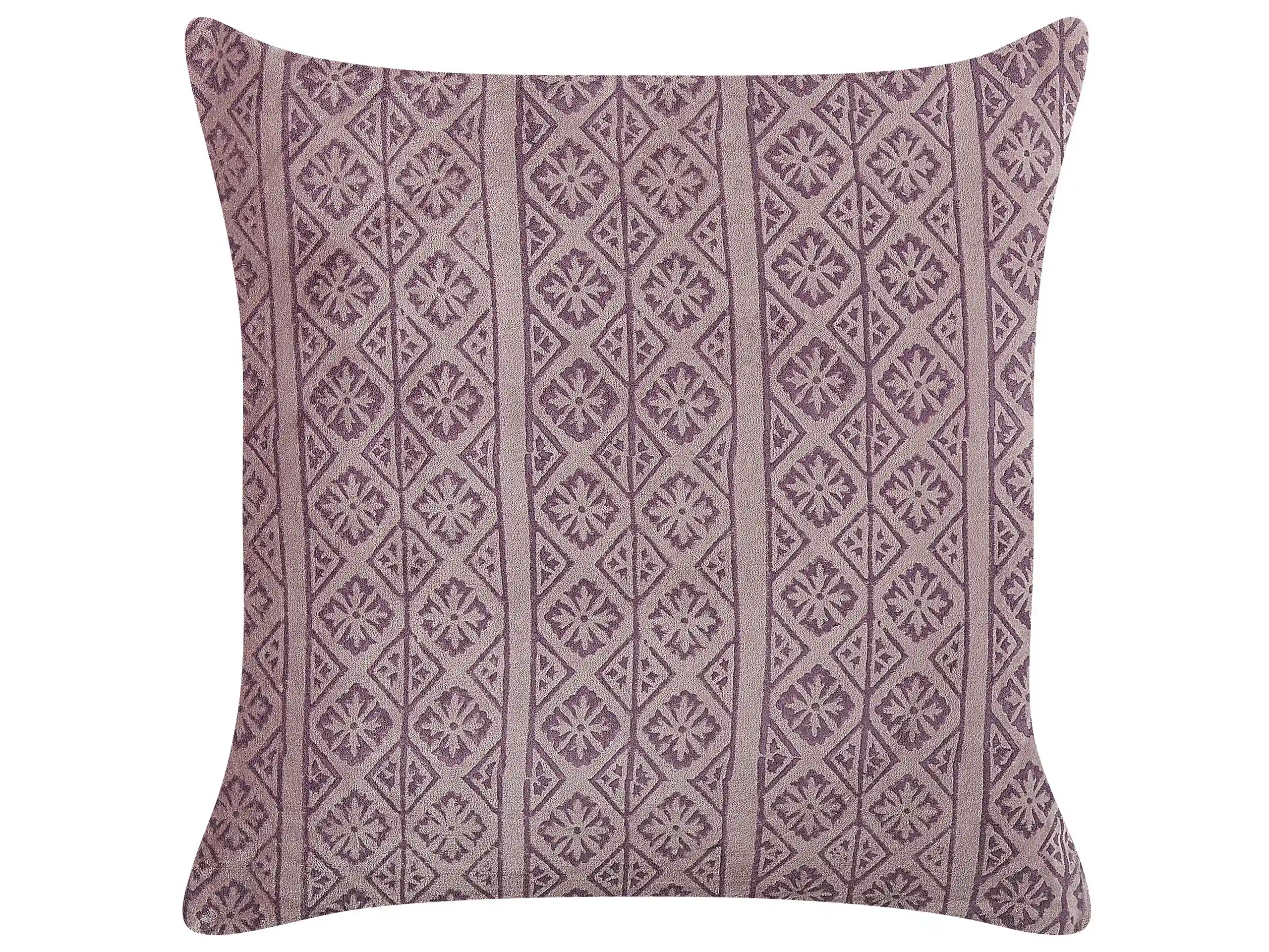 Cojín decorativo SILYBUM Terciopelo 45 x 45 cm Rosa Patrón geométrico